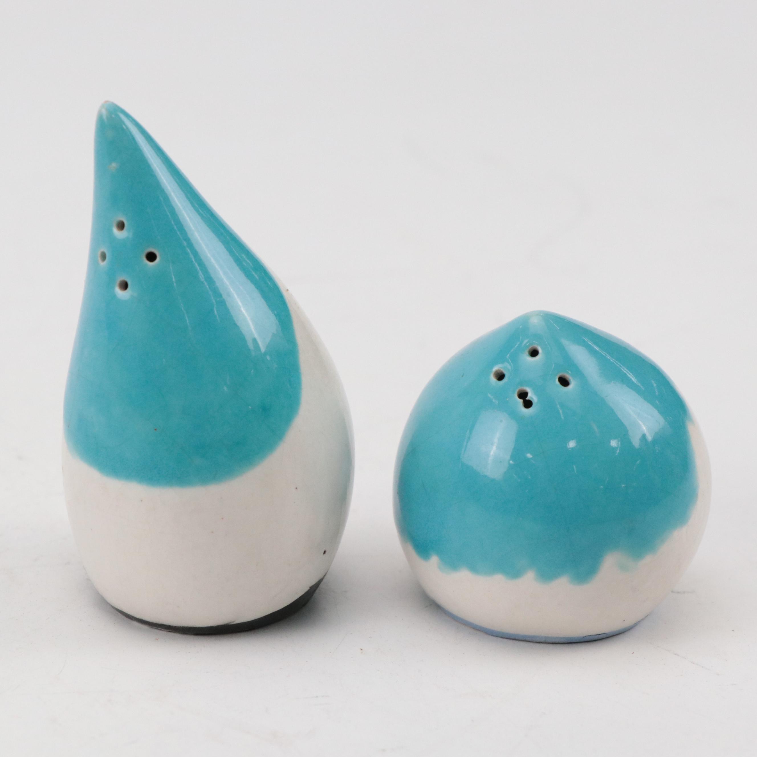 Nodder Salt and Pepper Shakers with Vallona Starr Drip and Drop Shaker Sets