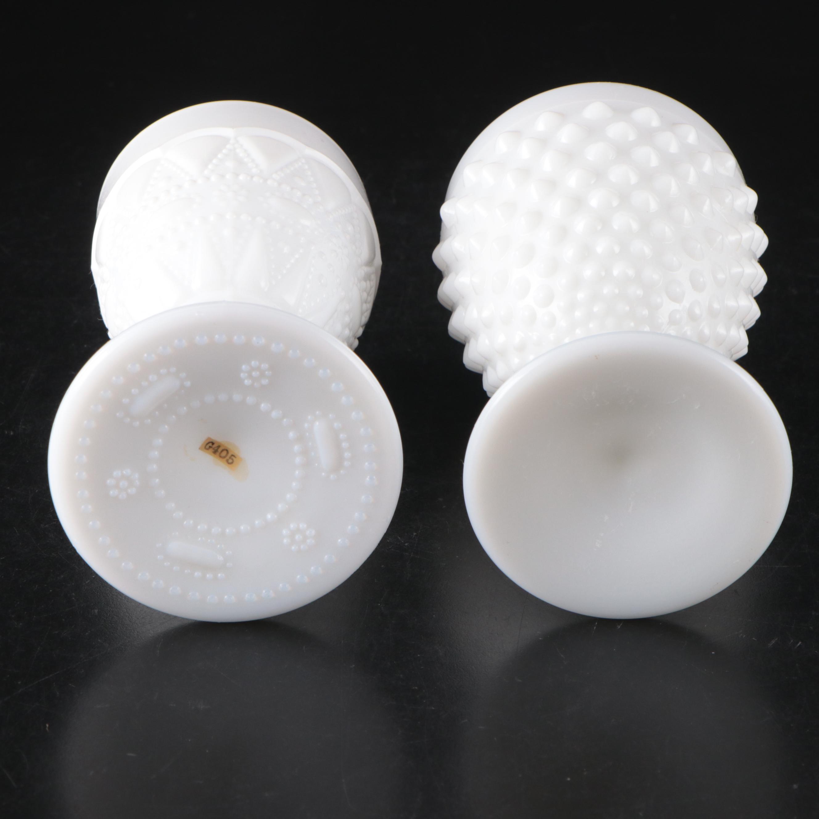 Fenton and Kemple Milk Glass Water Goblets with More Table Accessories