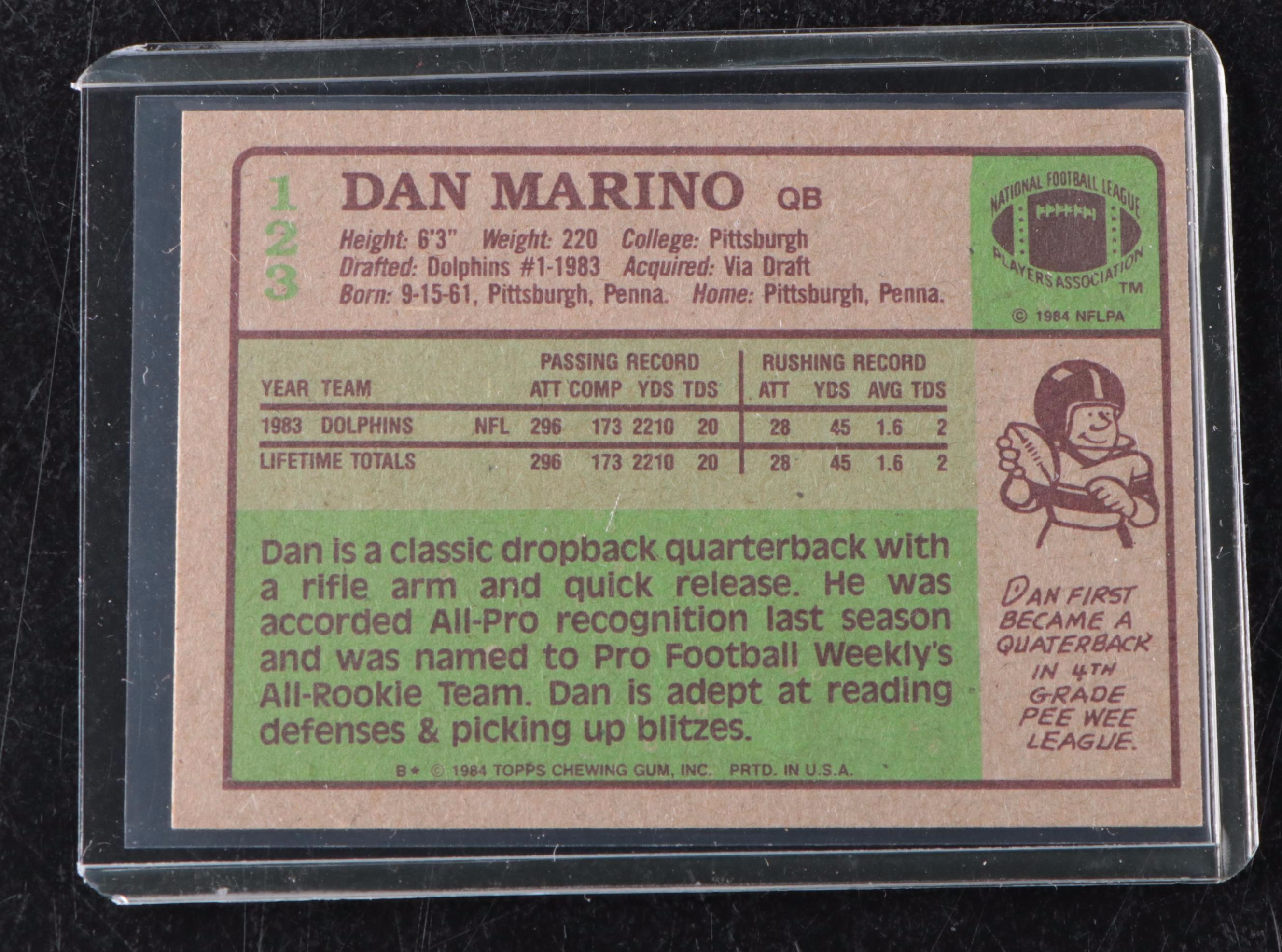 1984 Topps Dan Marino and 1989 Score Troy Aikman Rookie Football Cards