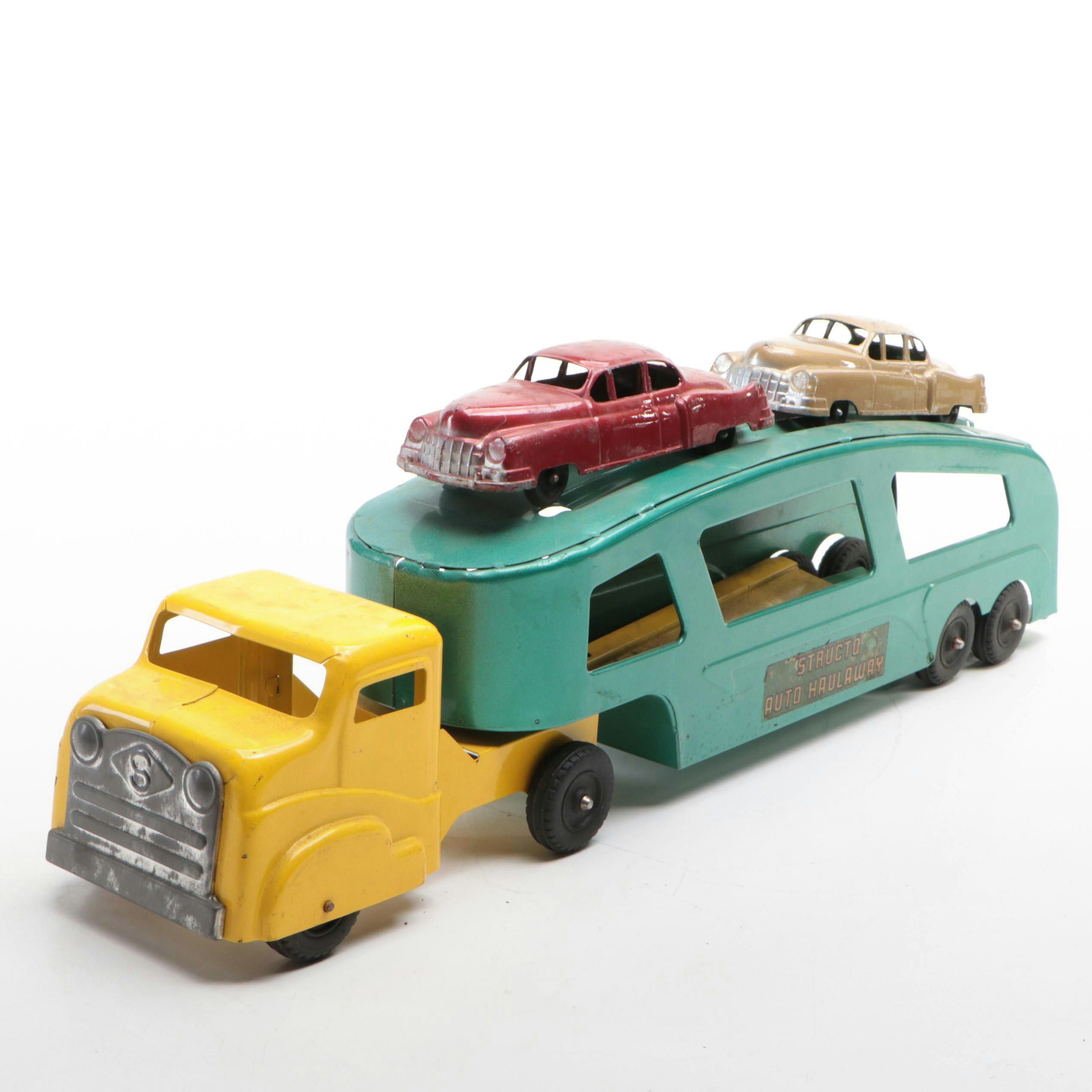 Structo "Auto Haulaway" Pressed Steel Toy Truck, Mid-20th Century