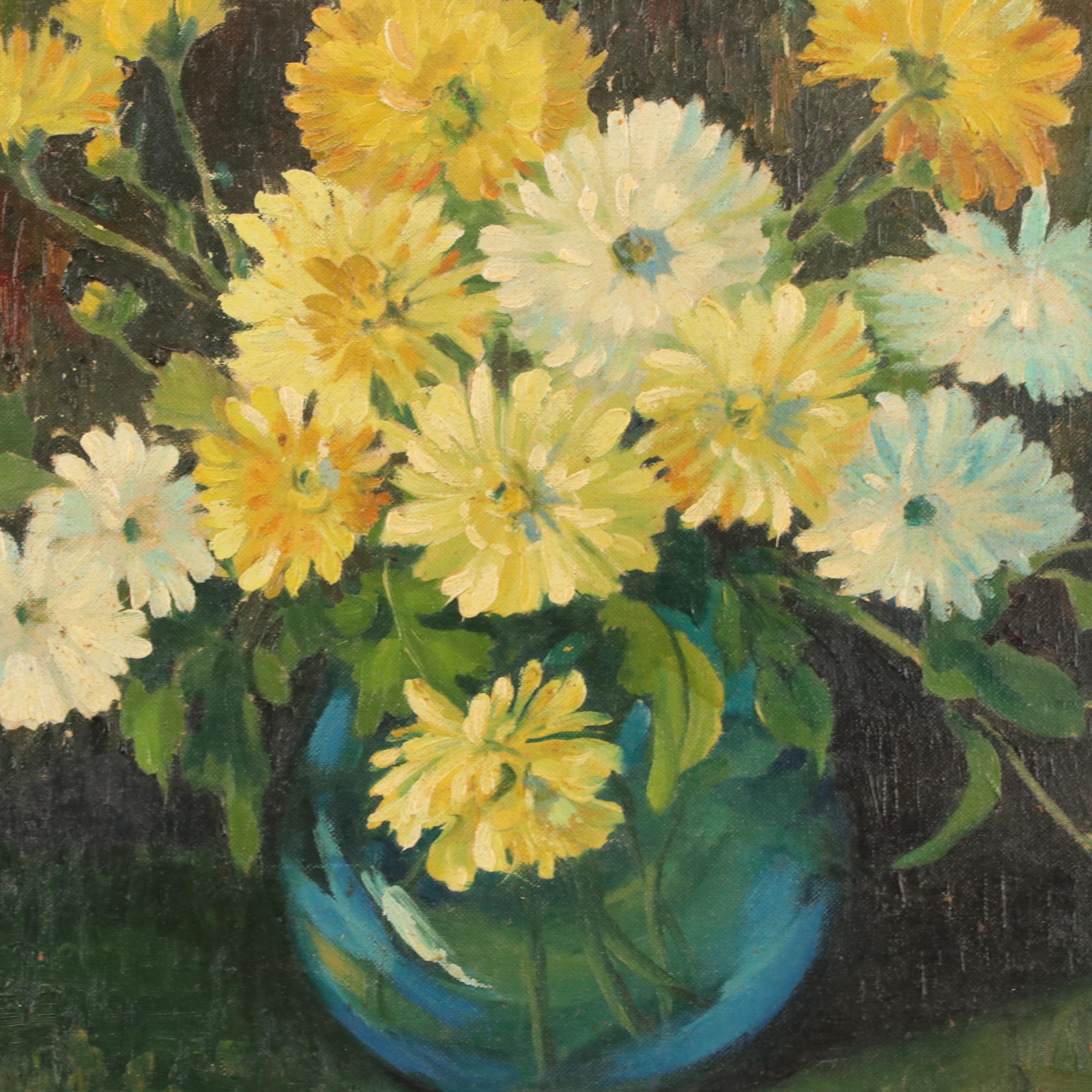 Mabel A. Hammer Oil Painting of a Floral Still Life, 20th Century