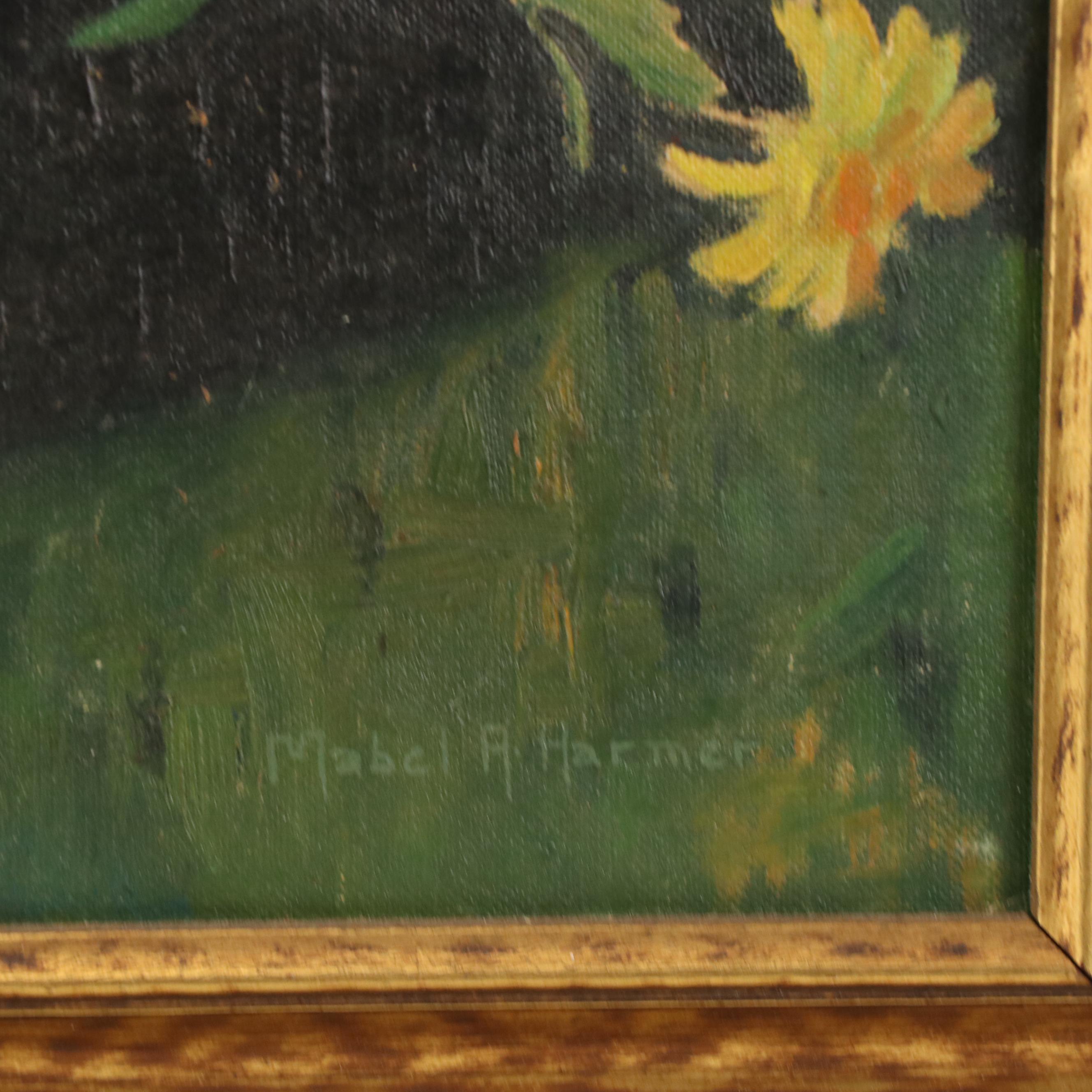 Mabel A. Hammer Oil Painting of a Floral Still Life, 20th Century