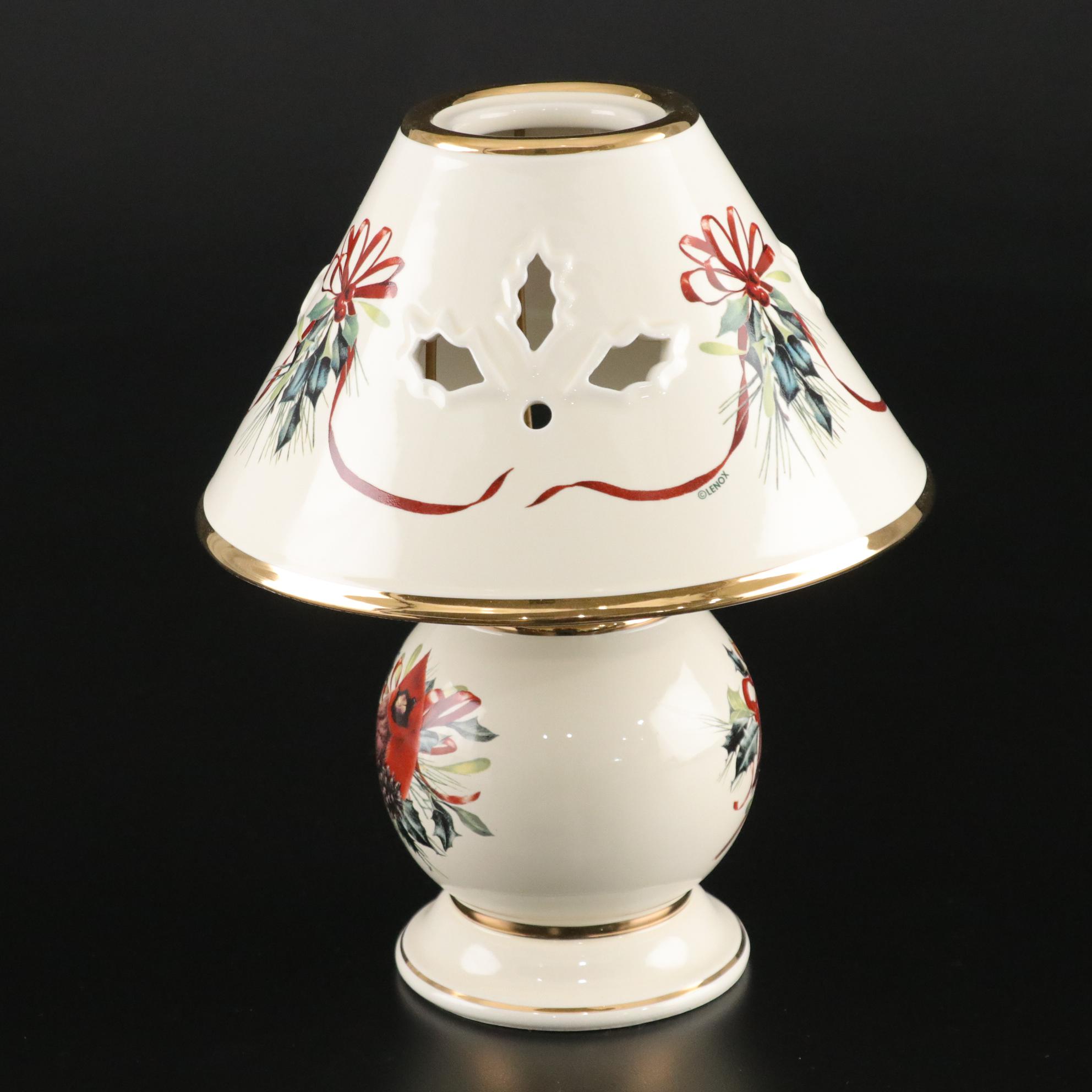 Lenox "Winter Greetings" Ceramic Candle Lamp