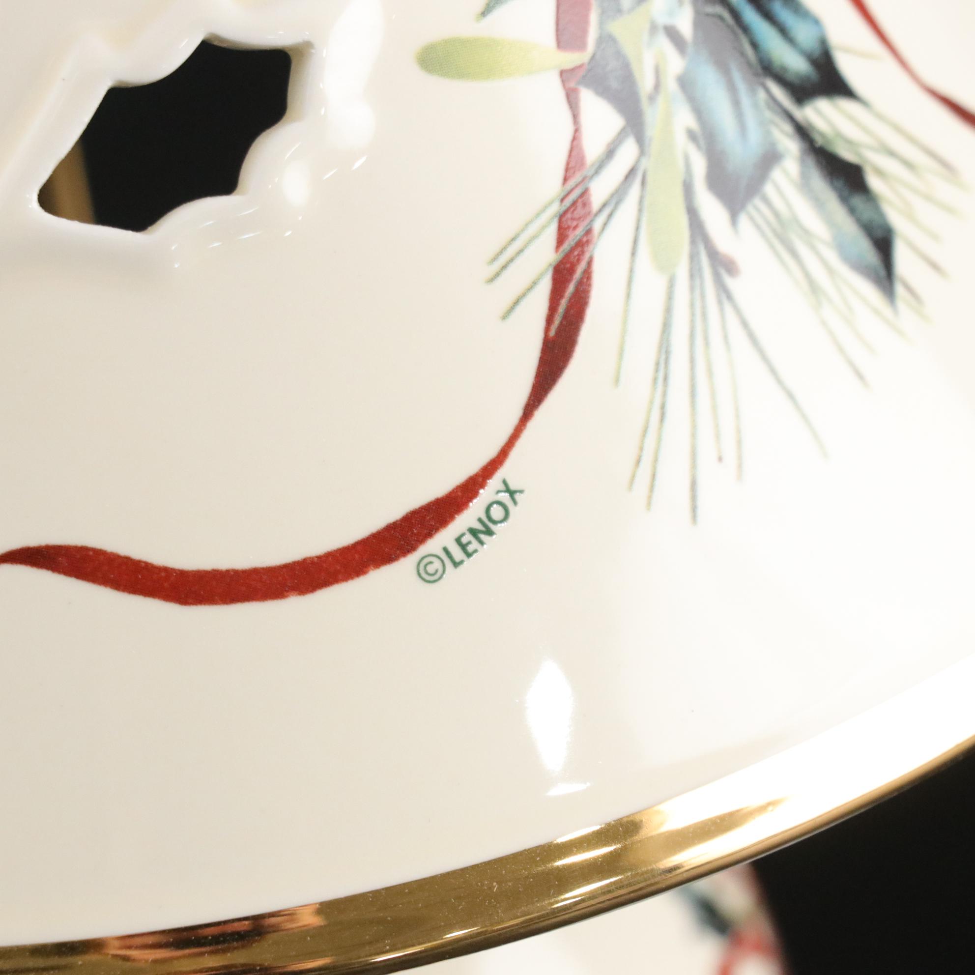 Lenox "Winter Greetings" Ceramic Candle Lamp