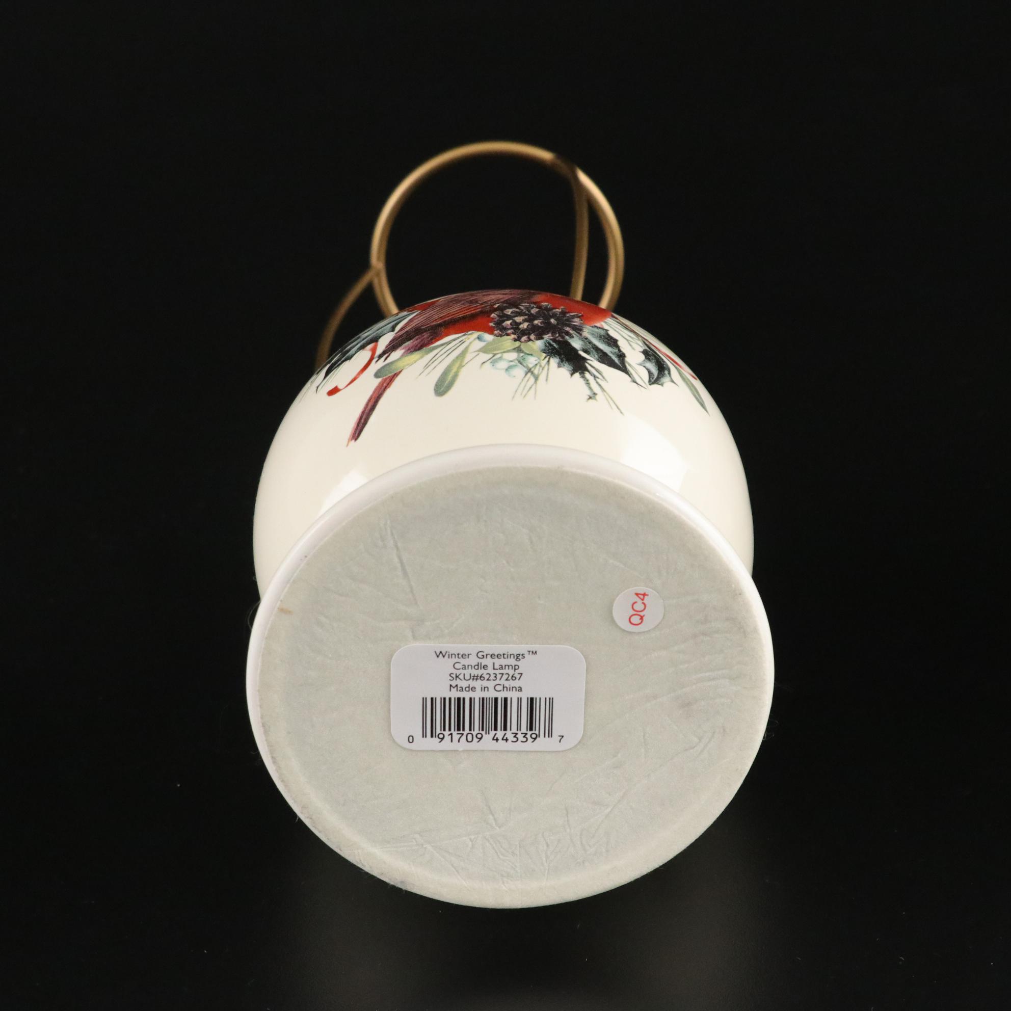 Lenox "Winter Greetings" Ceramic Candle Lamp