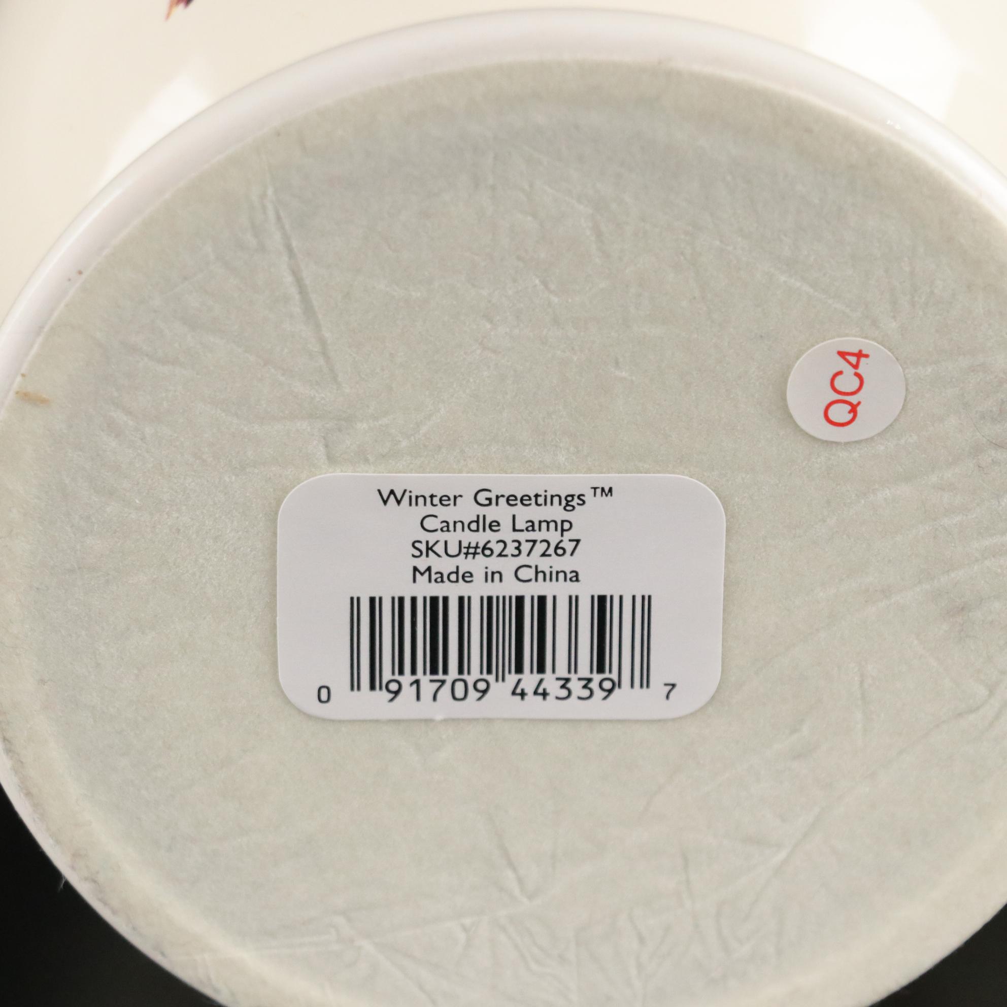 Lenox "Winter Greetings" Ceramic Candle Lamp