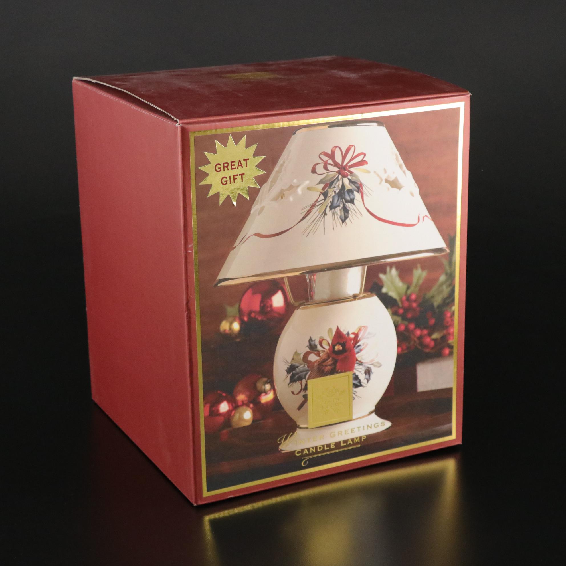 Lenox "Winter Greetings" Ceramic Candle Lamp
