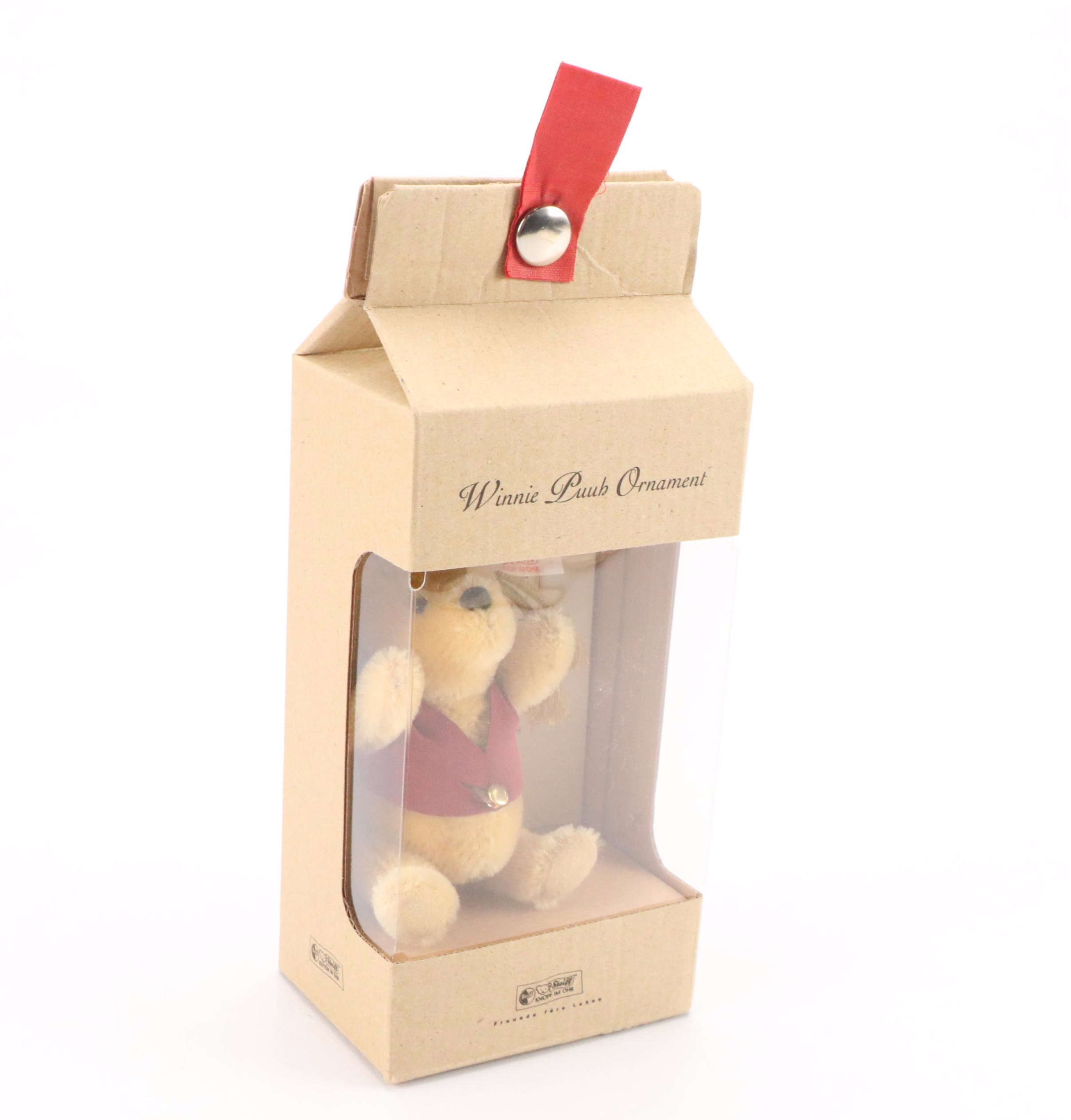 Steiff "Winnie the Pooh" Miniature Set with Winnie The Pooh Ornament