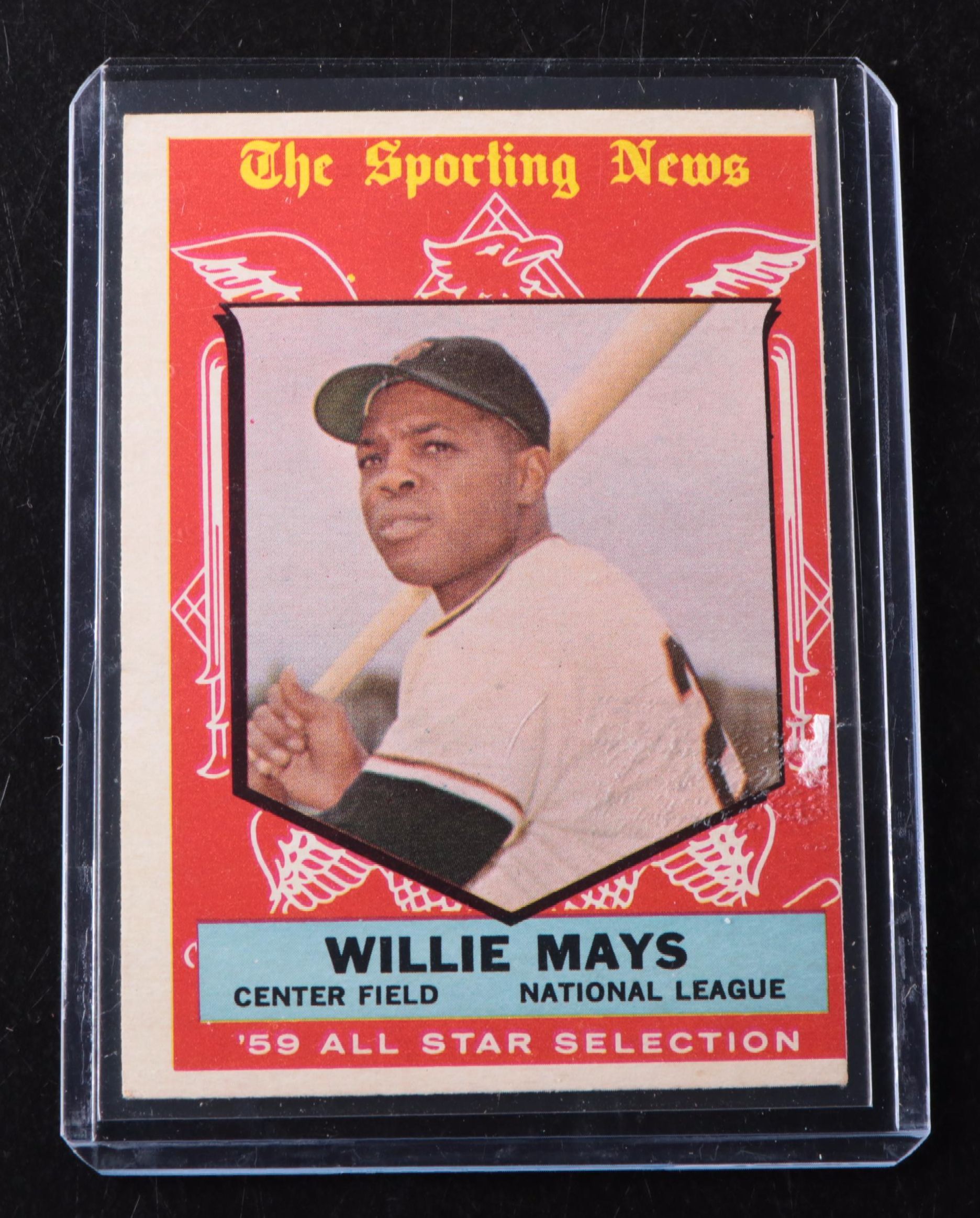 1959 Topps Willie Mays and Hank Aaron All-Star Selection Baseball Cards