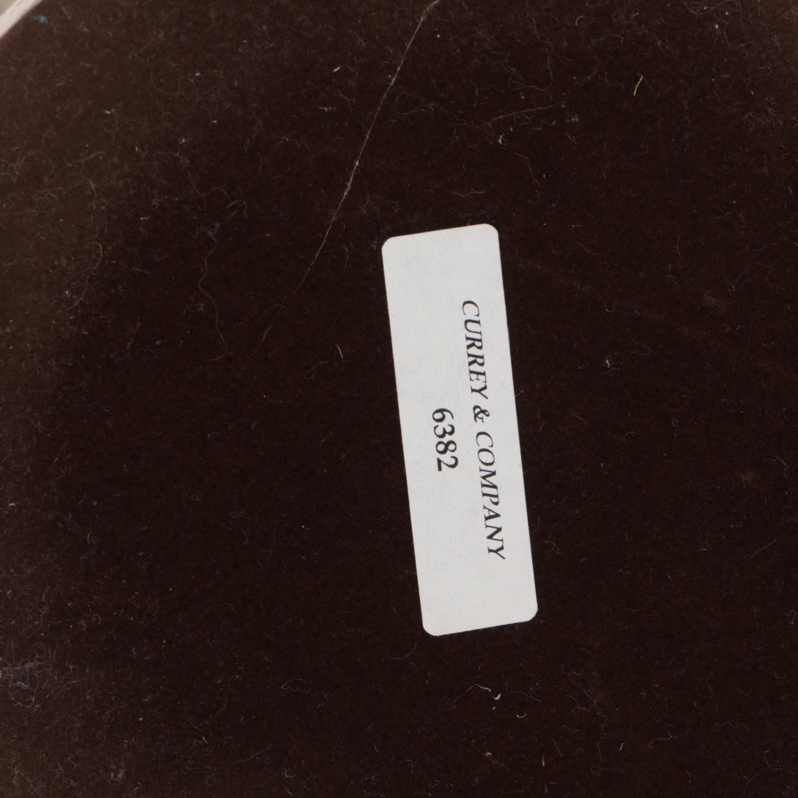 Currey & Co. Aesthetic Style Silver Plate Trophy Table Lamp & Linen Shade