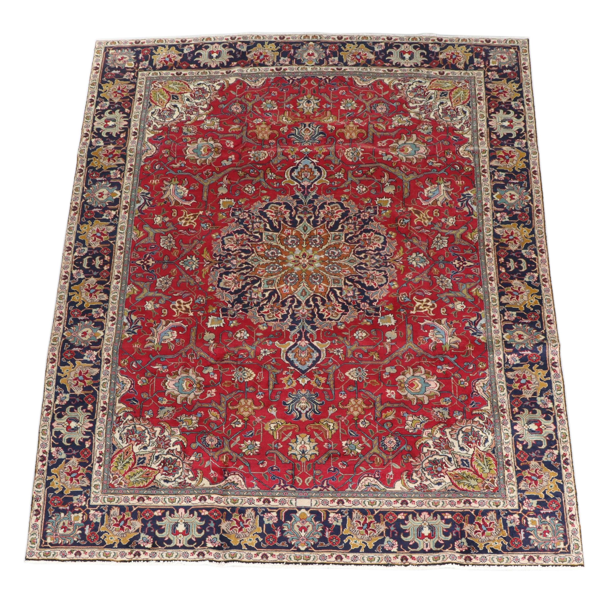 7'10 x 11'2 Hand-Knotted Persian Mashhad Area Rug