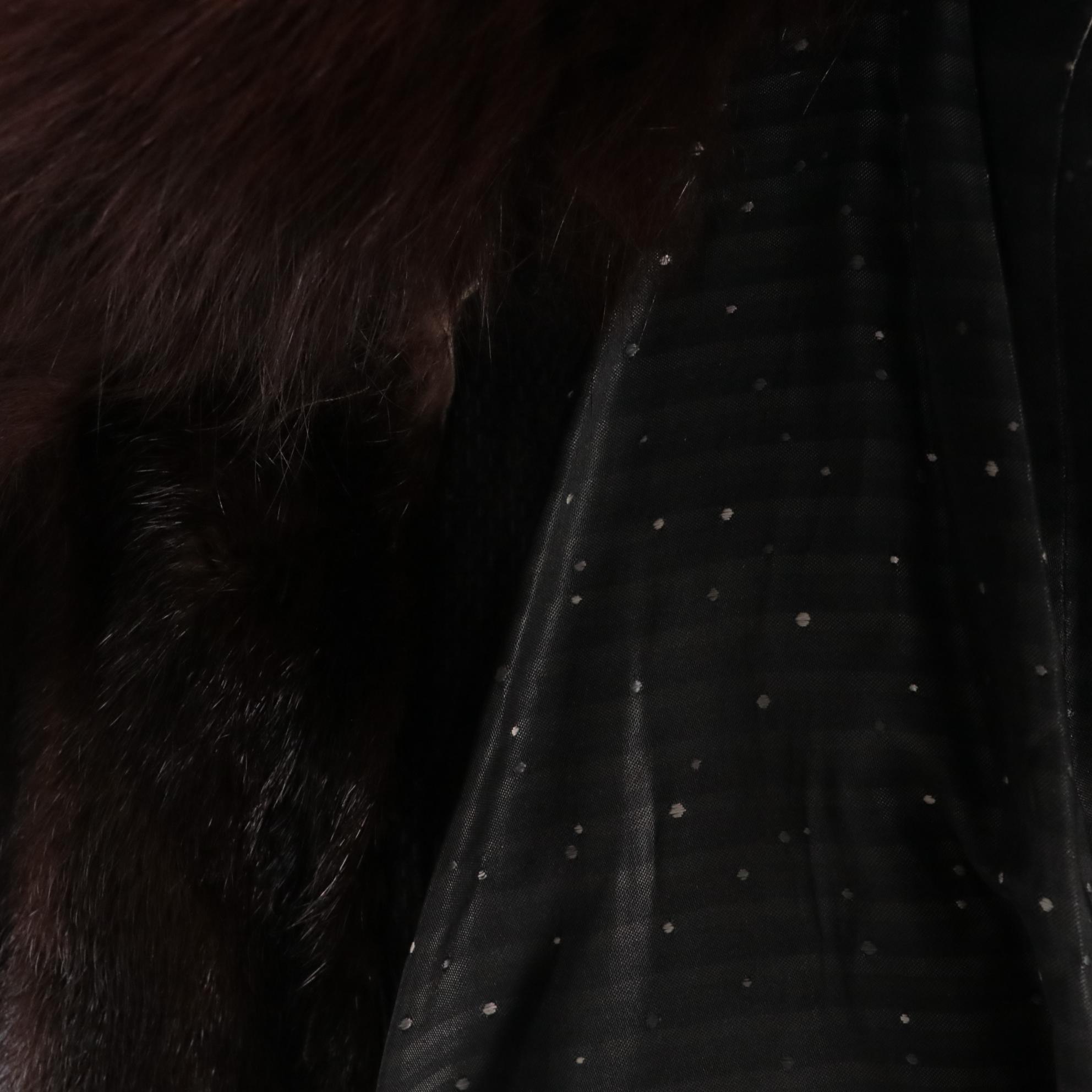 Mink Fur and Suede Stroller with Fox Fur Collar