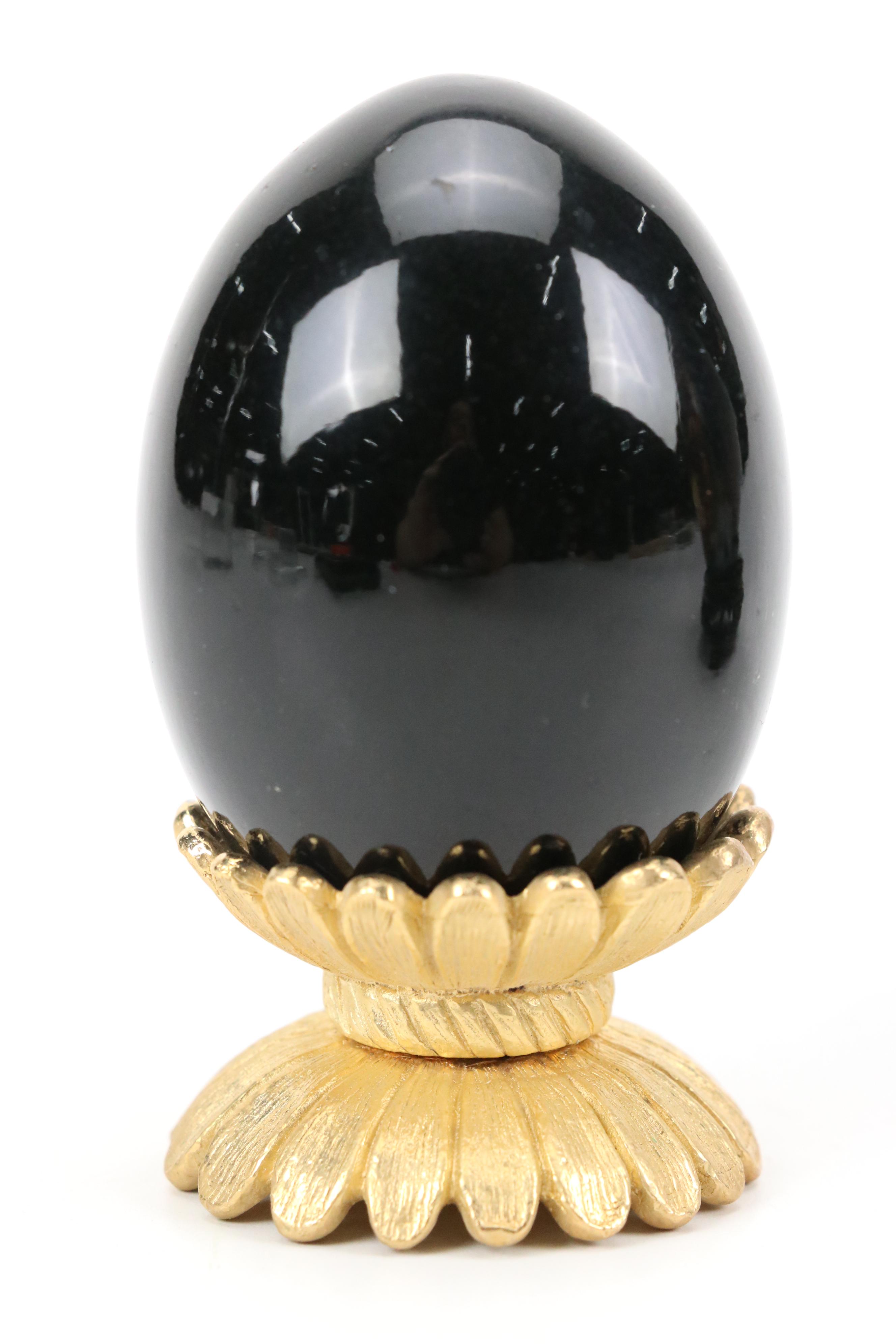 Russian Kholuy Lacquerware Box and Other Russian Lacquerware Eggs on Stands