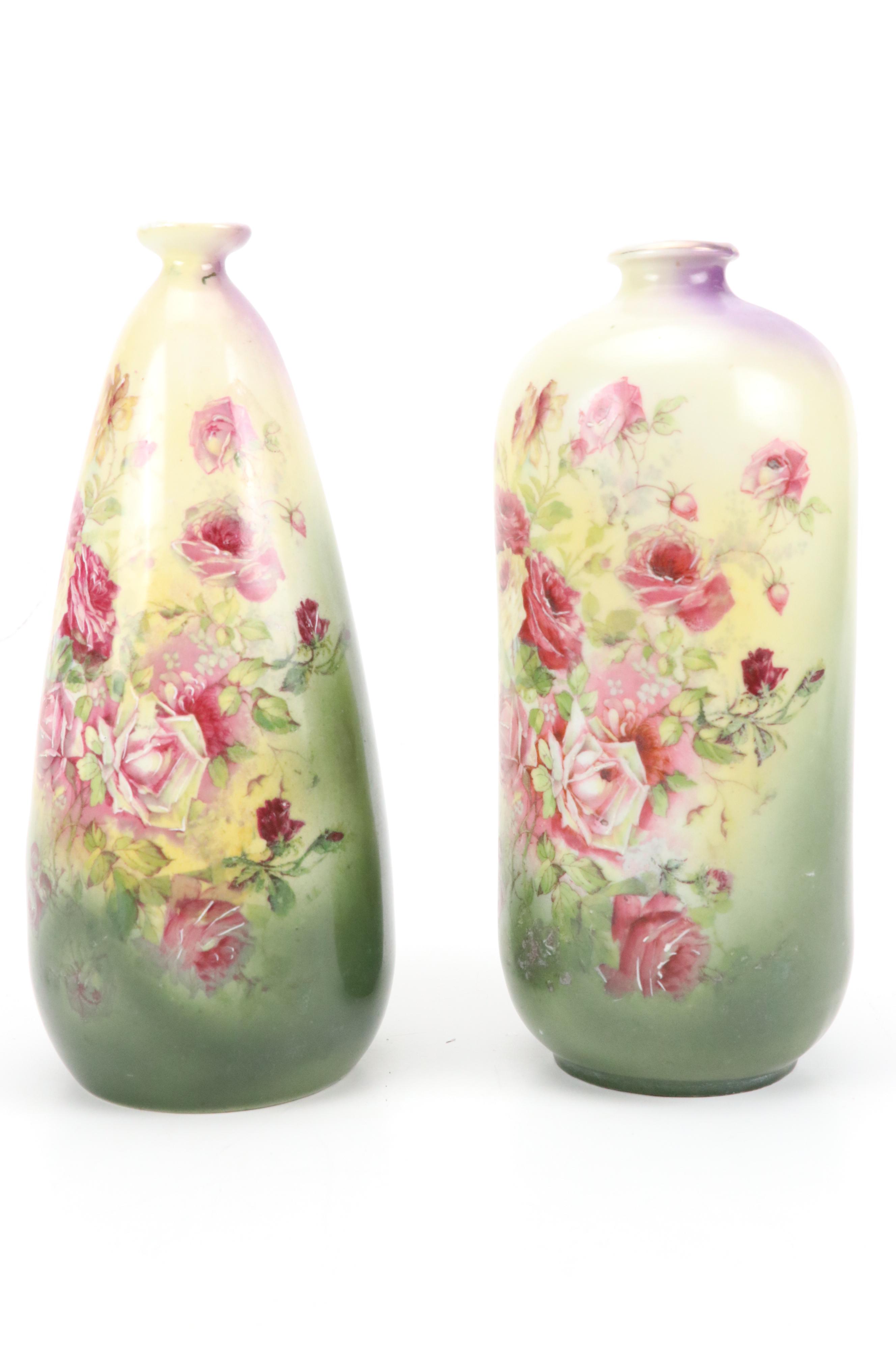 Austrian Victoria Porcelain Vases