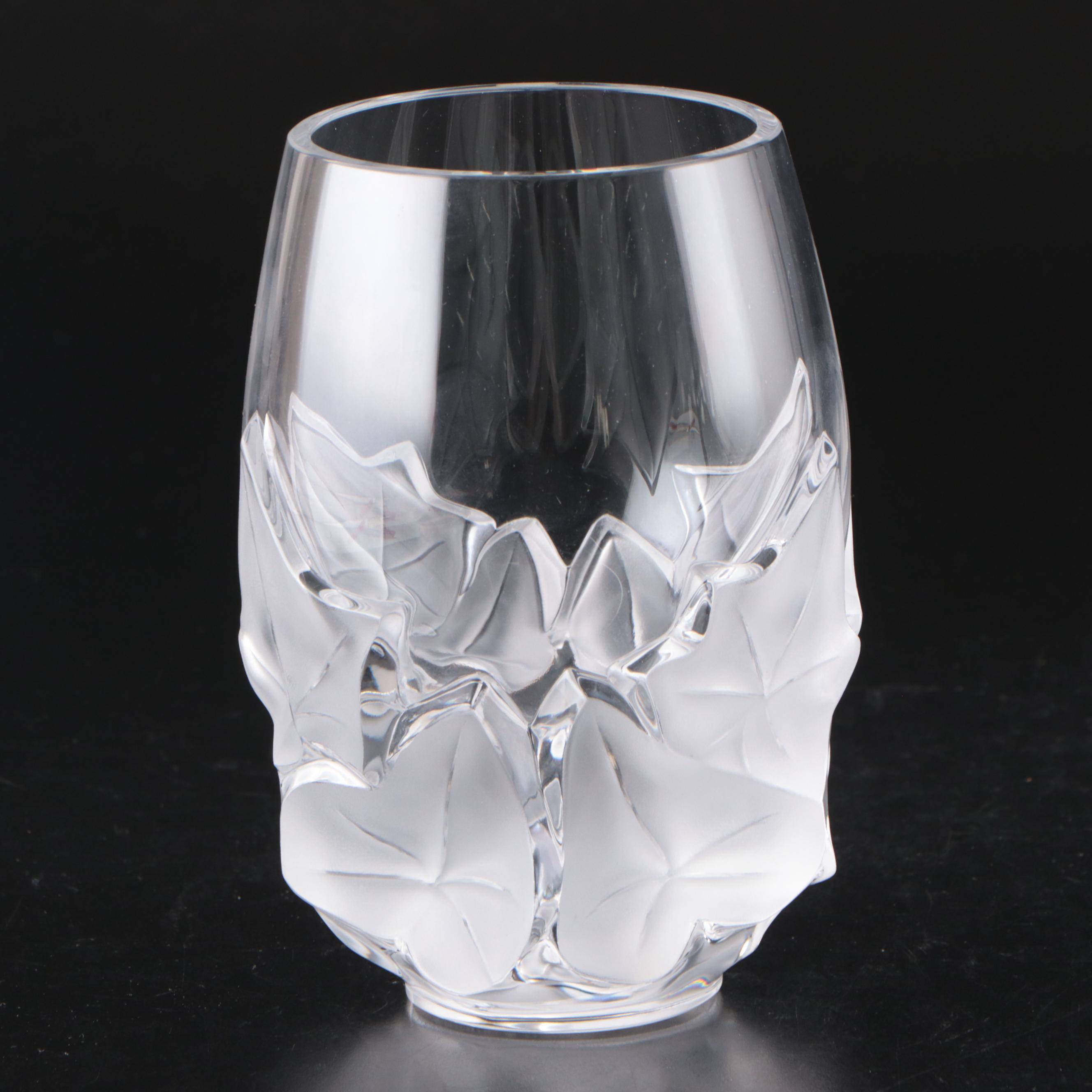 Lalique "Hedera" Crystal Vase and "Bestia" Crystal Pin Tray