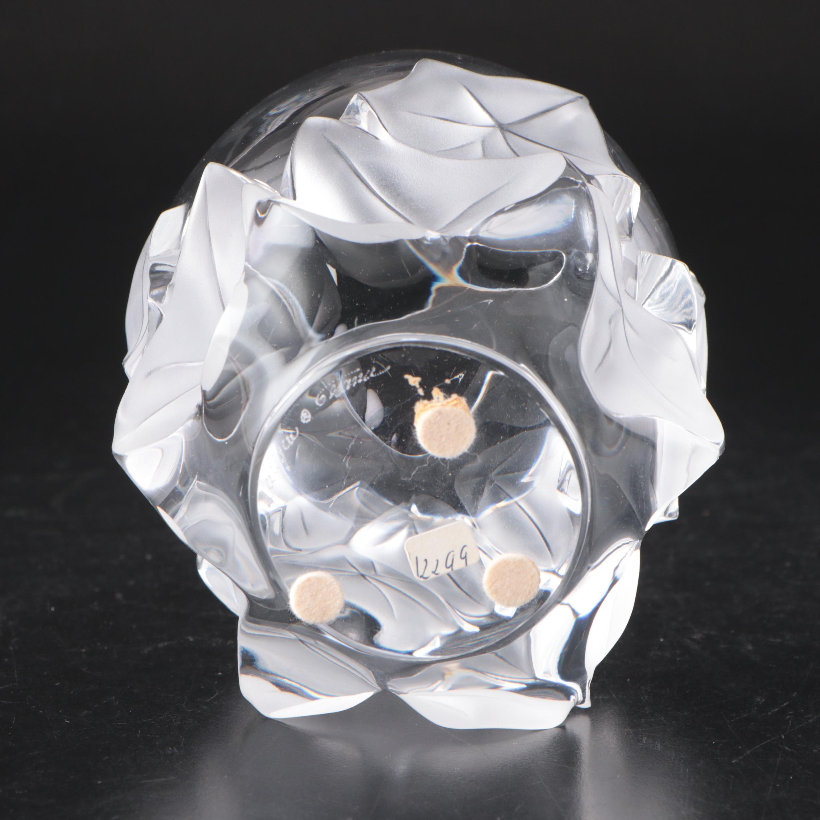 Lalique "Hedera" Crystal Vase and "Bestia" Crystal Pin Tray