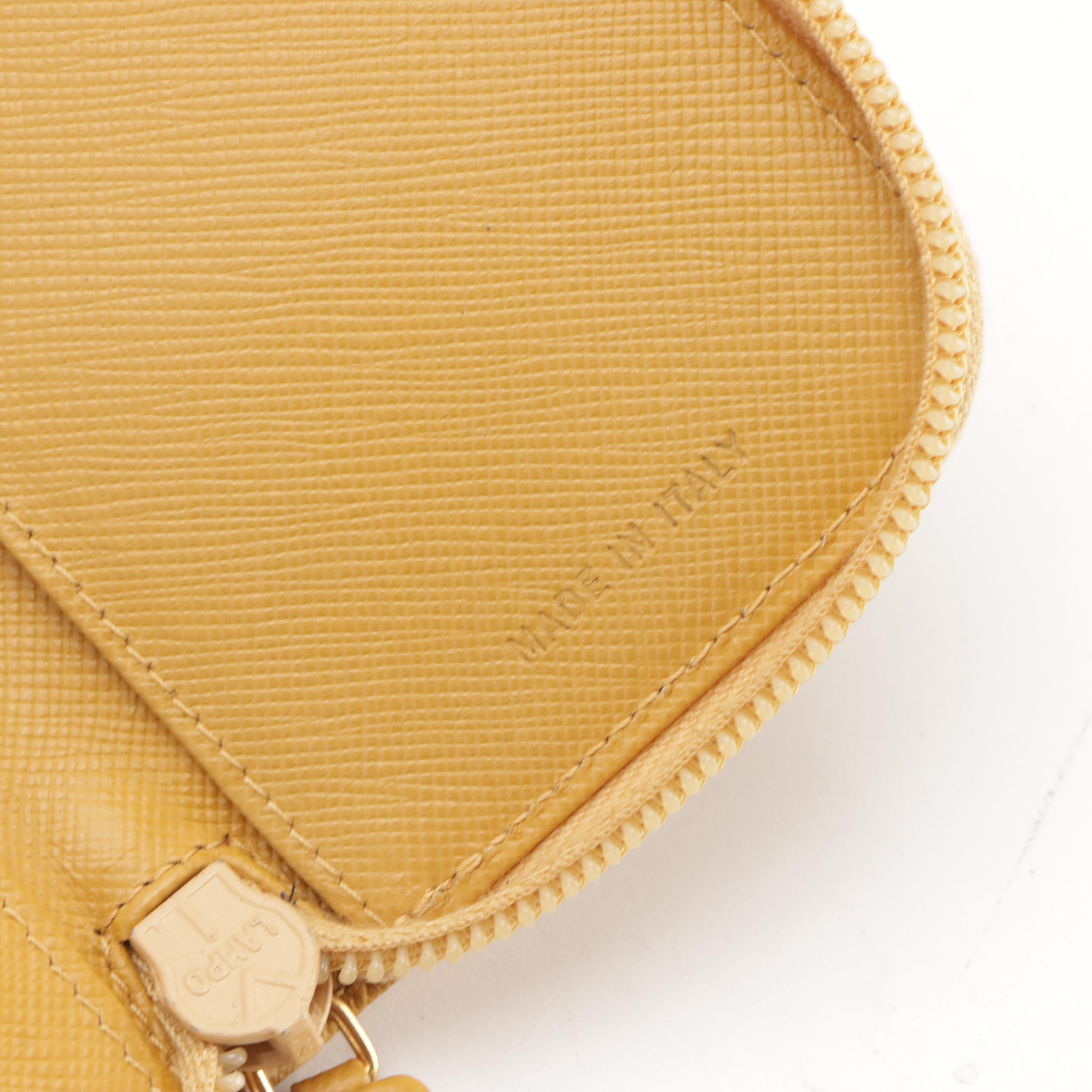 Prada Saffiano Leather 6-Hook Key Holder Zip-Around Case with Box