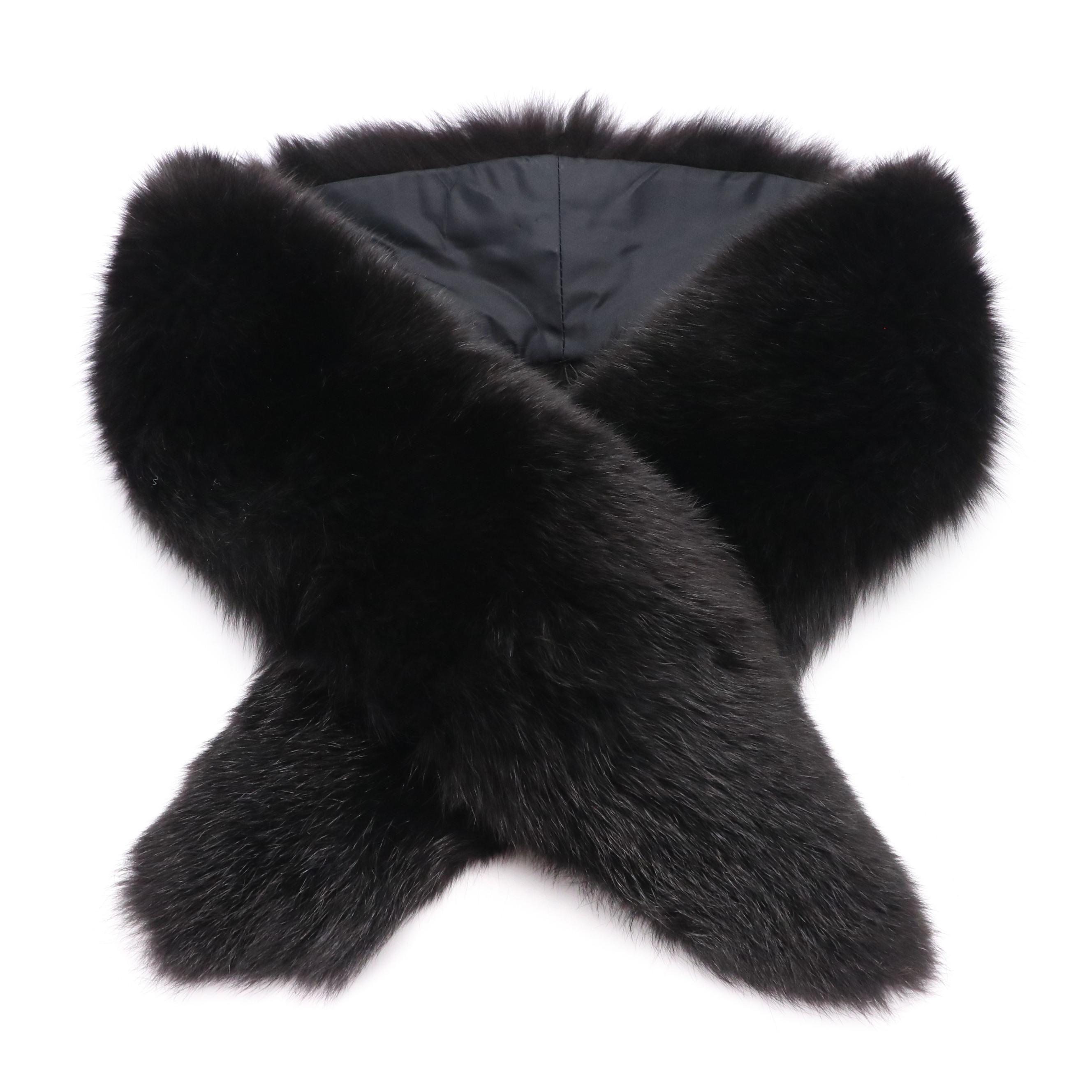 Black Fox Fur Collar