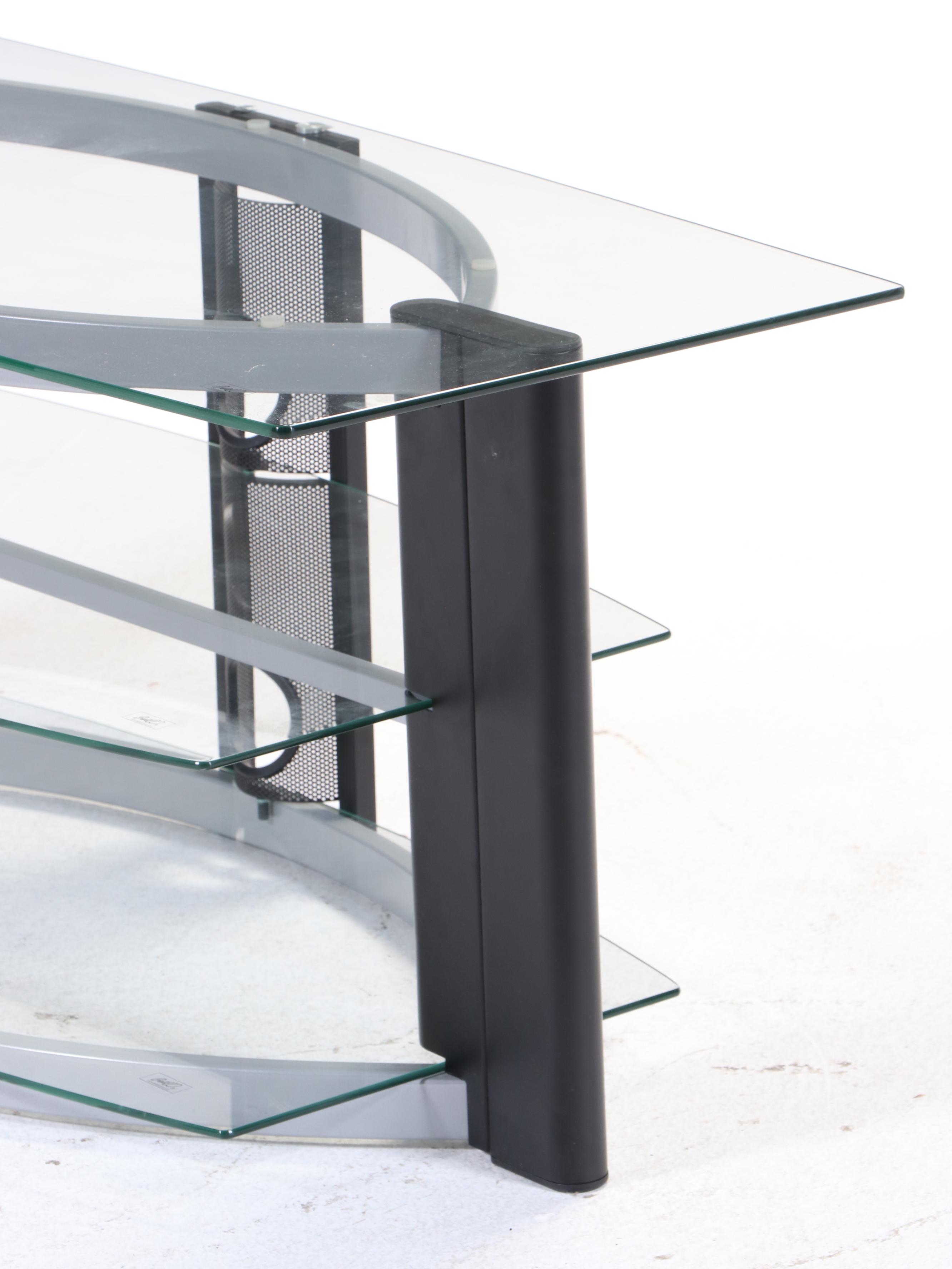 Bell'O "AVS-2552" Powder-Coated Metal and Tempered Glass Three-Tier TV Stand