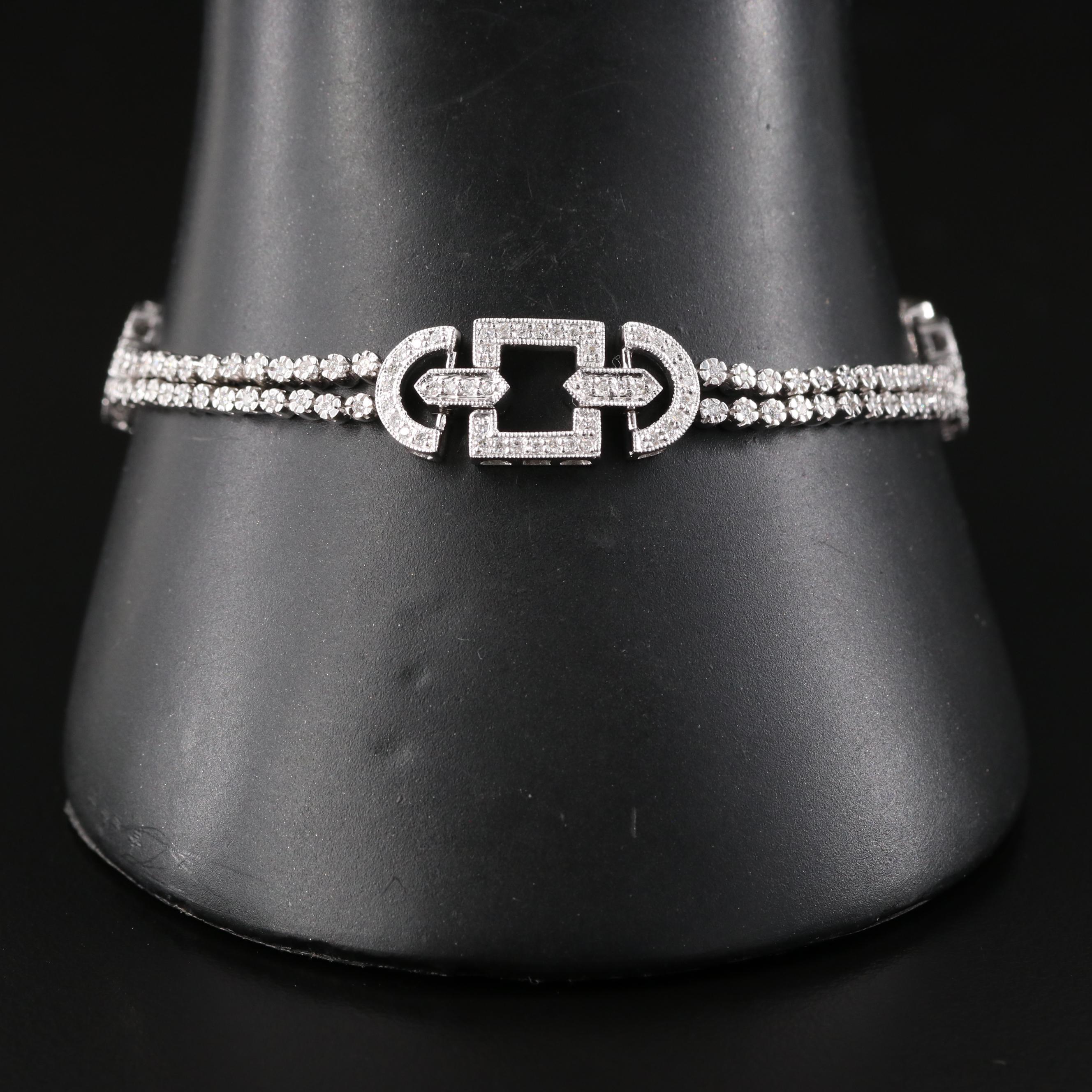 Art Deco Style 18K 1.20 CTW Diamond Bracelet