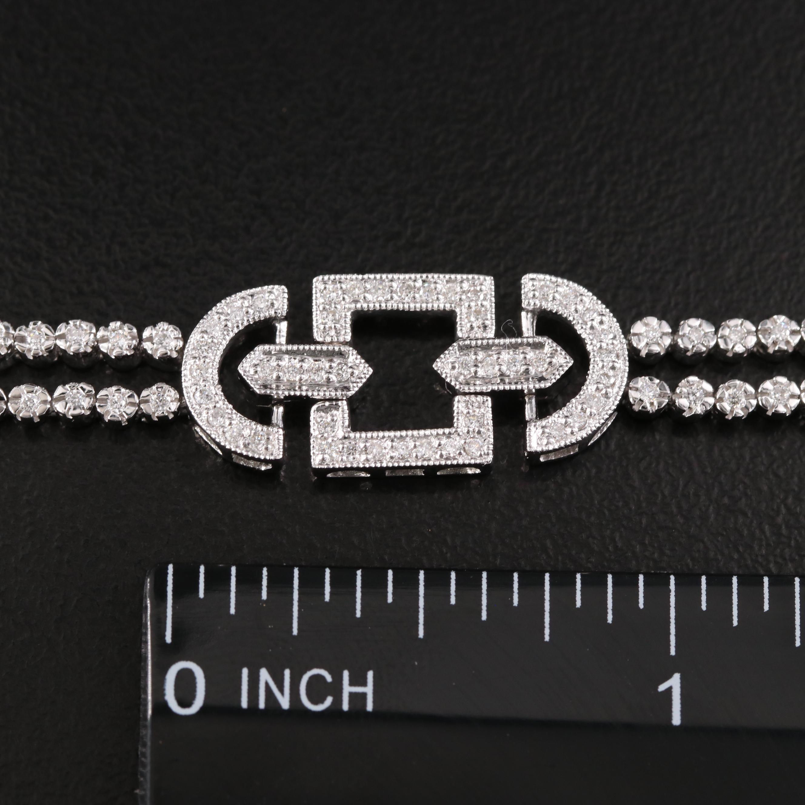Art Deco Style 18K 1.20 CTW Diamond Bracelet