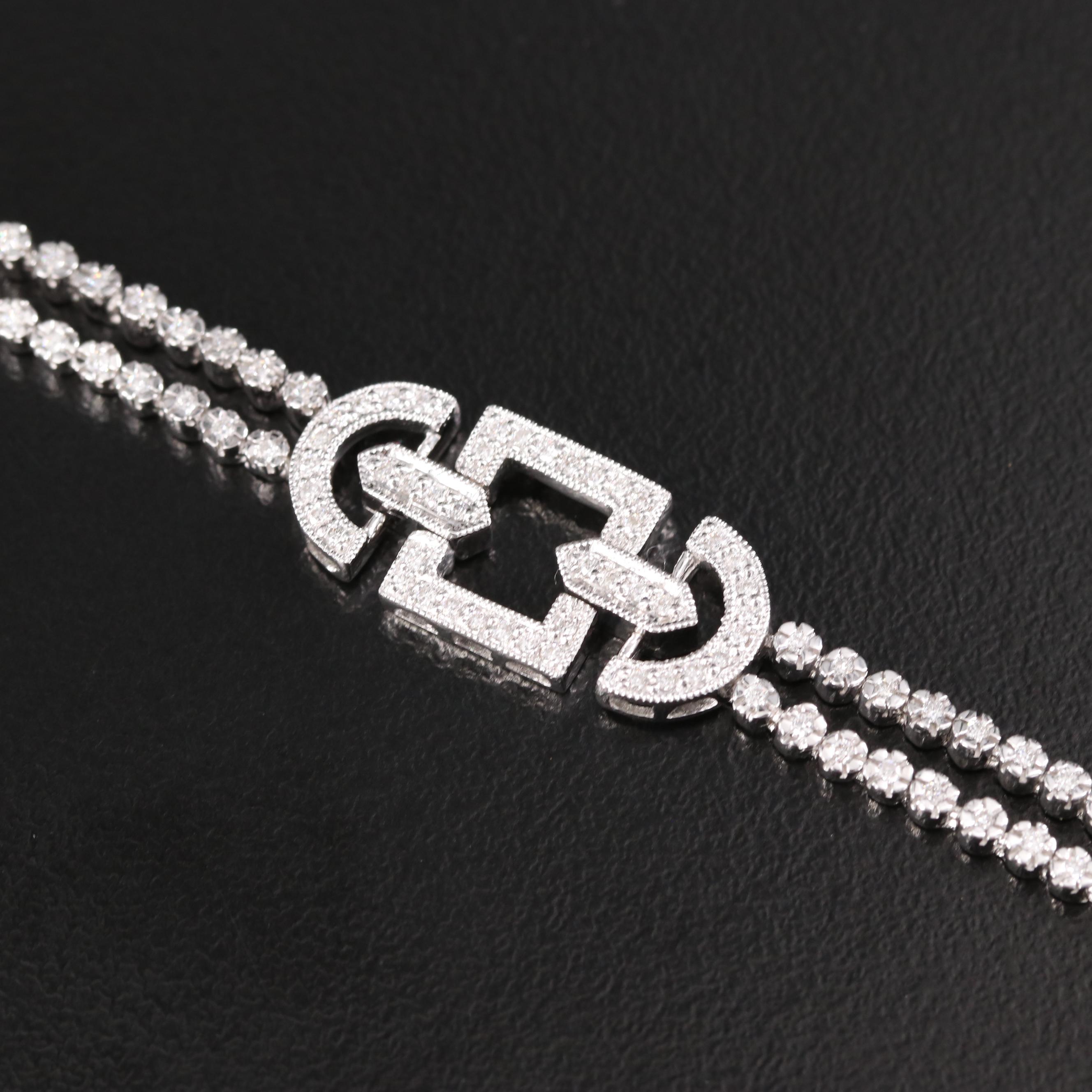 Art Deco Style 18K 1.20 CTW Diamond Bracelet