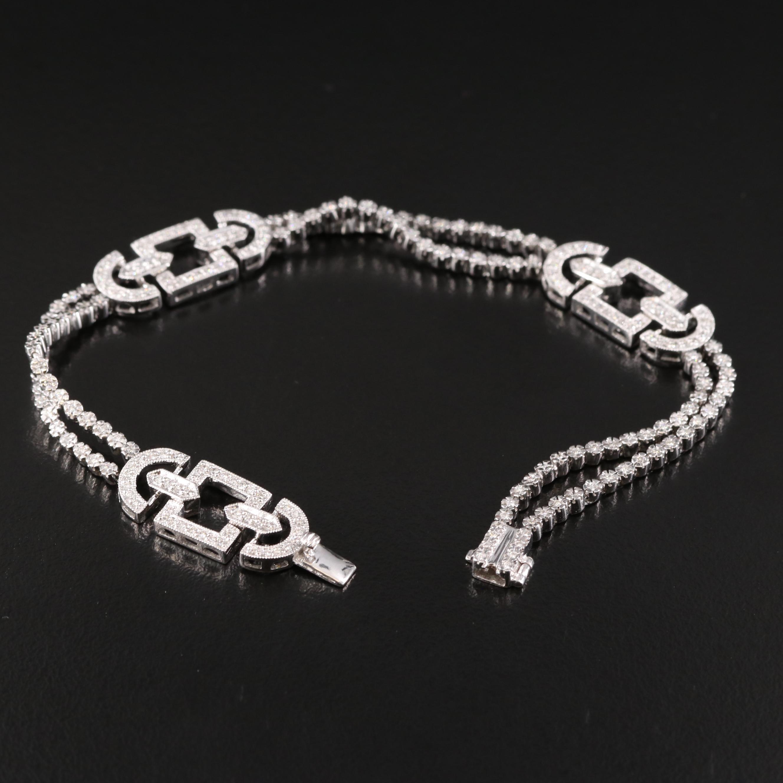 Art Deco Style 18K 1.20 CTW Diamond Bracelet