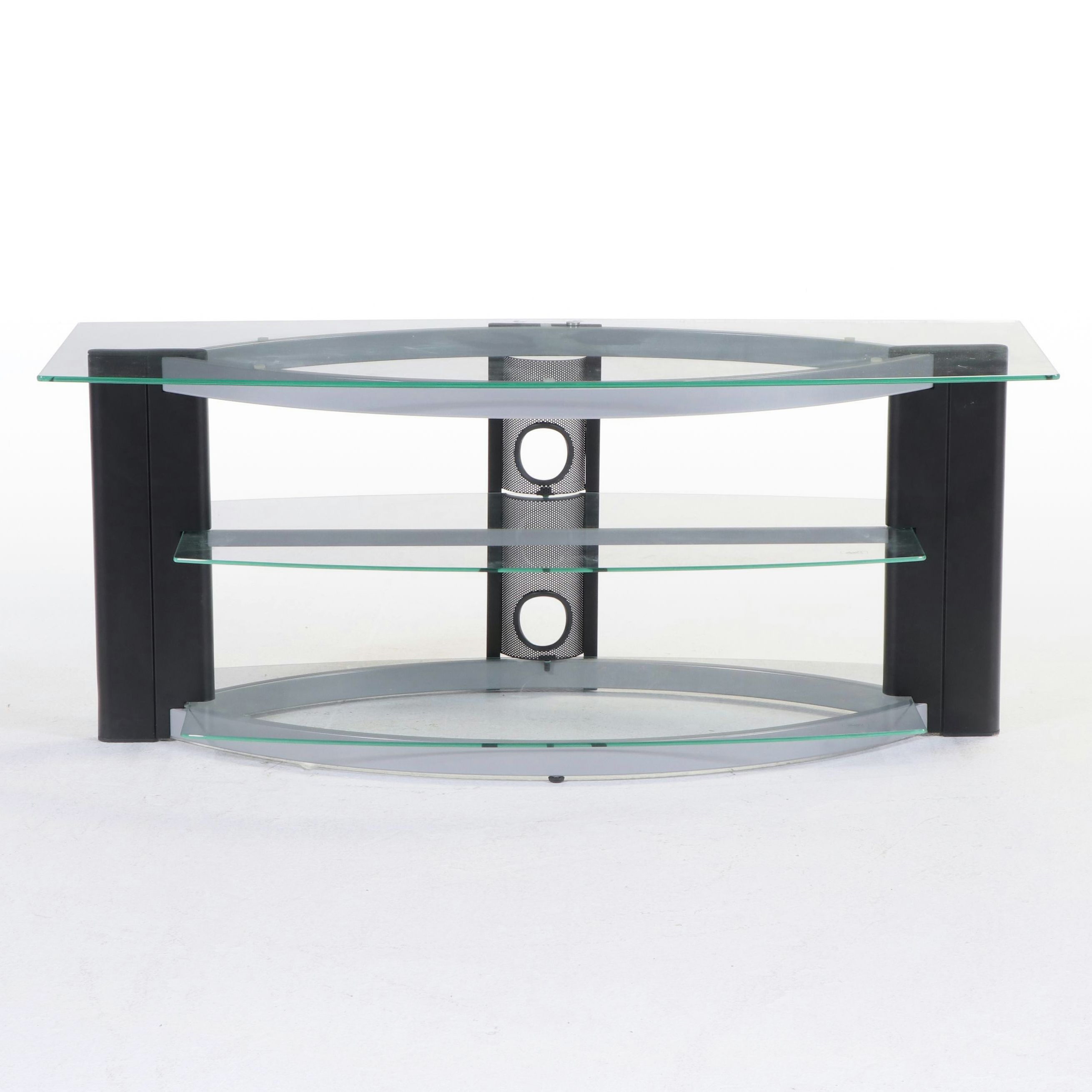 Bell'O "AVS-2552" Powder-Coated Metal and Tempered Glass Three-Tier TV Stand