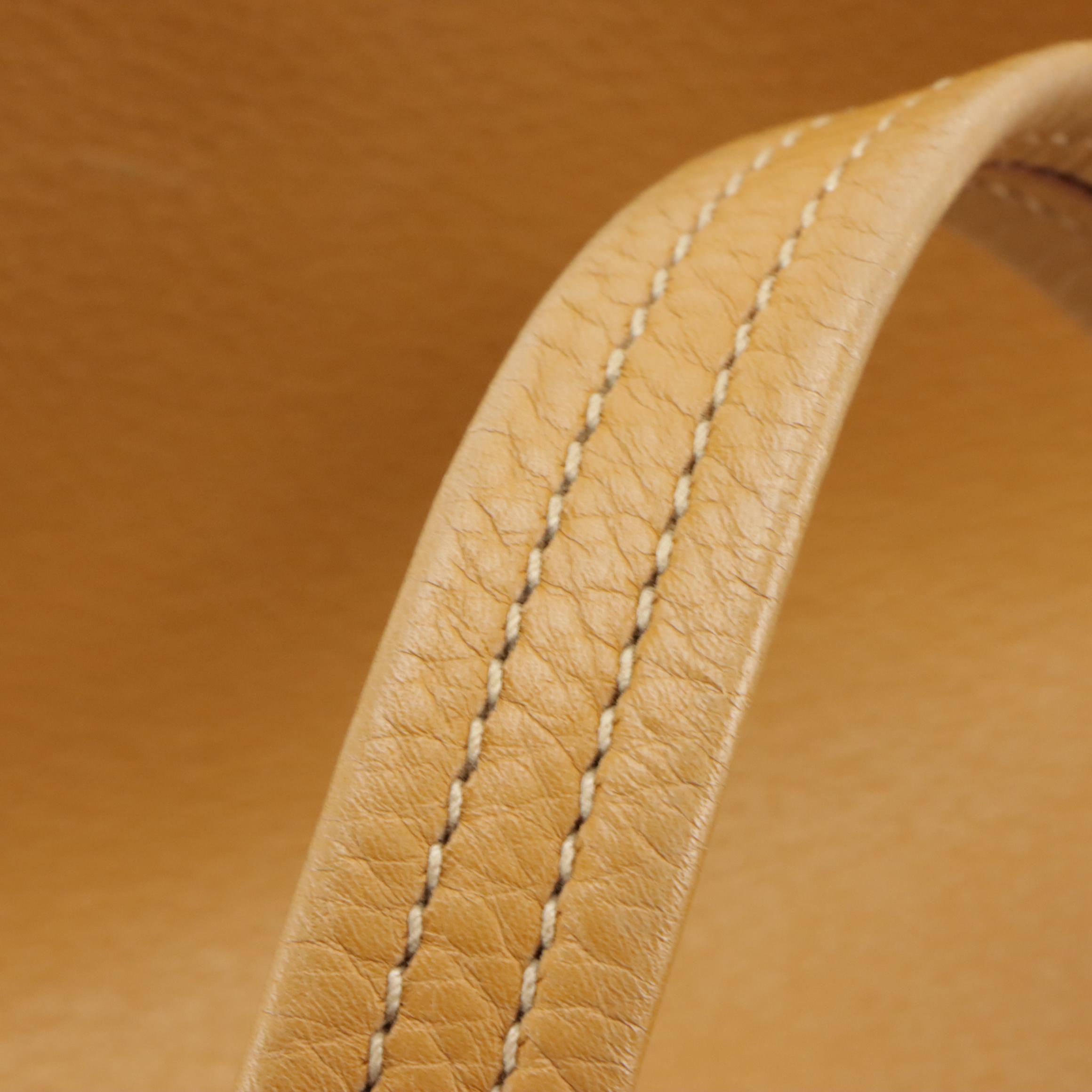 Prada Camel Brown Grained Leather Shoulder Bag