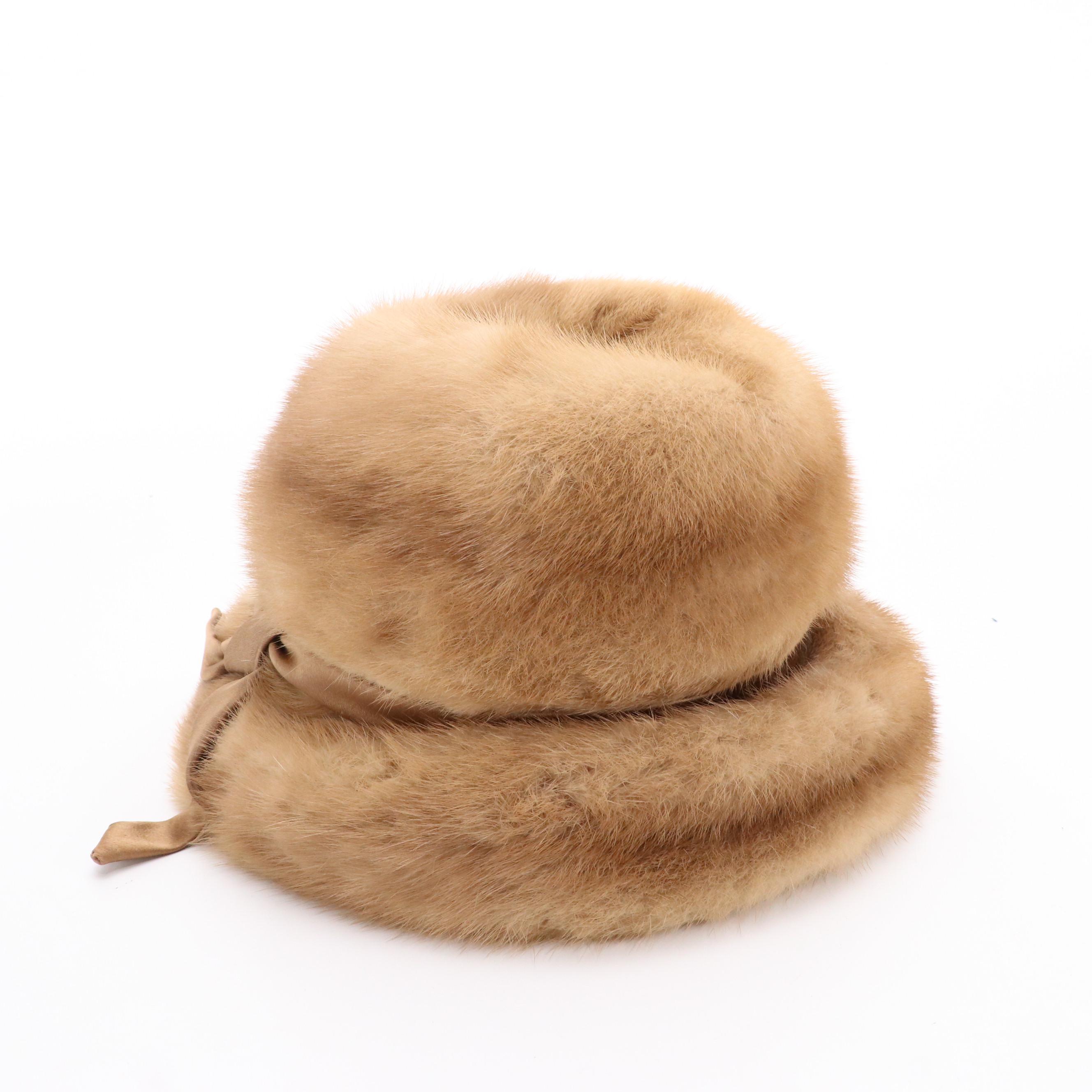 Vintage Mink Fur Bumper Hat by Felix Friedman with Box