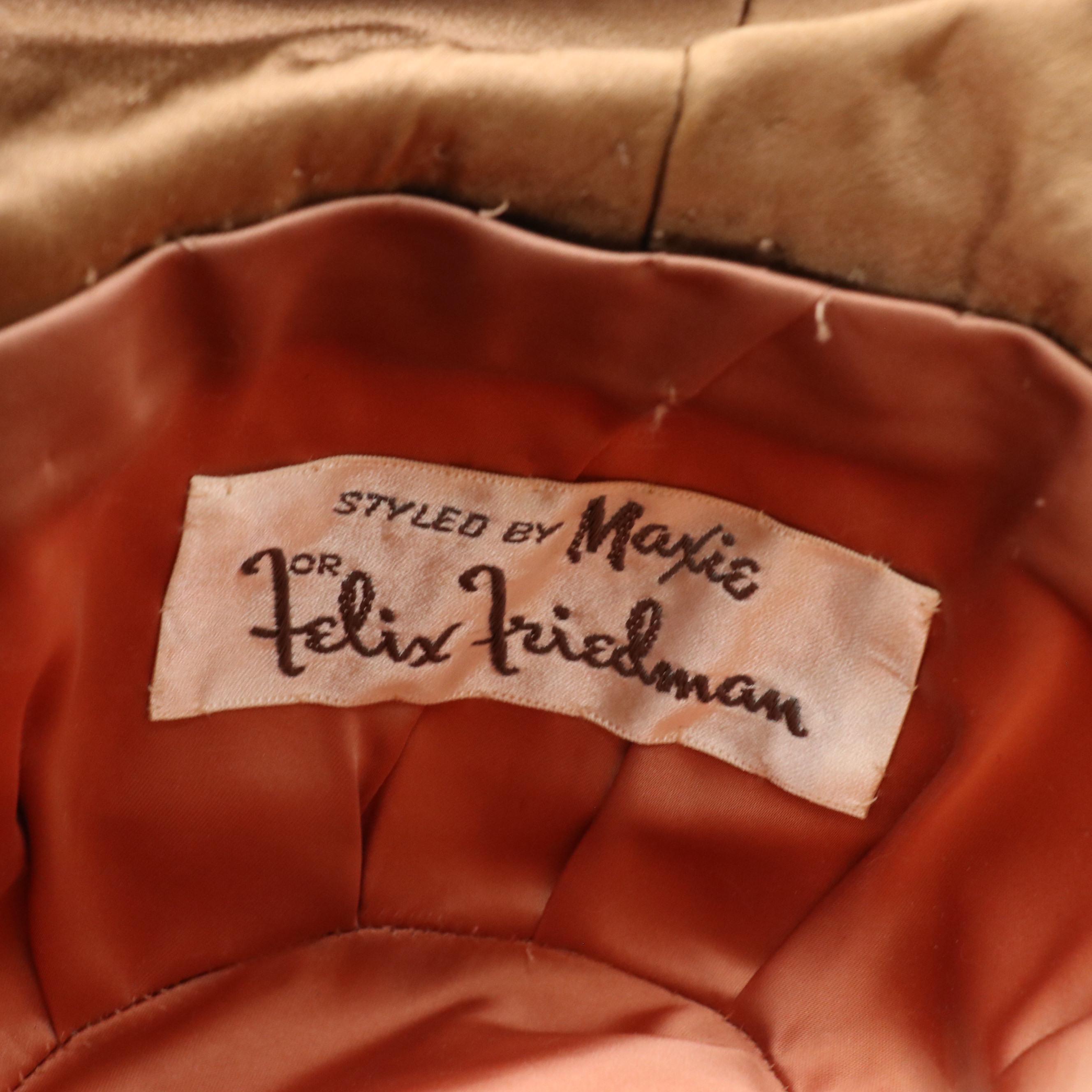 Vintage Mink Fur Bumper Hat by Felix Friedman with Box