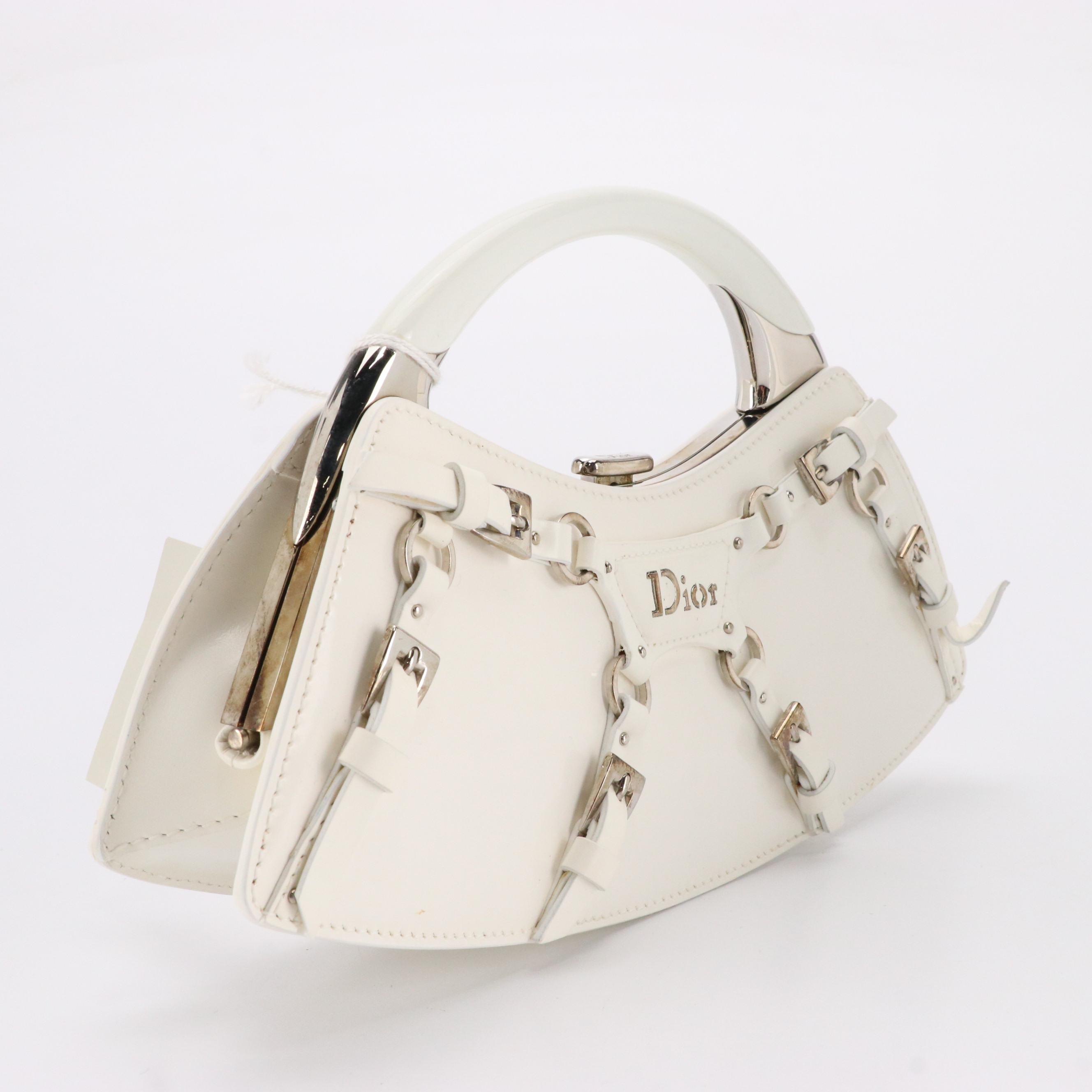 Christian Dior by John Galliano Leather Bondage Top Handle Clutch Bag in Box
