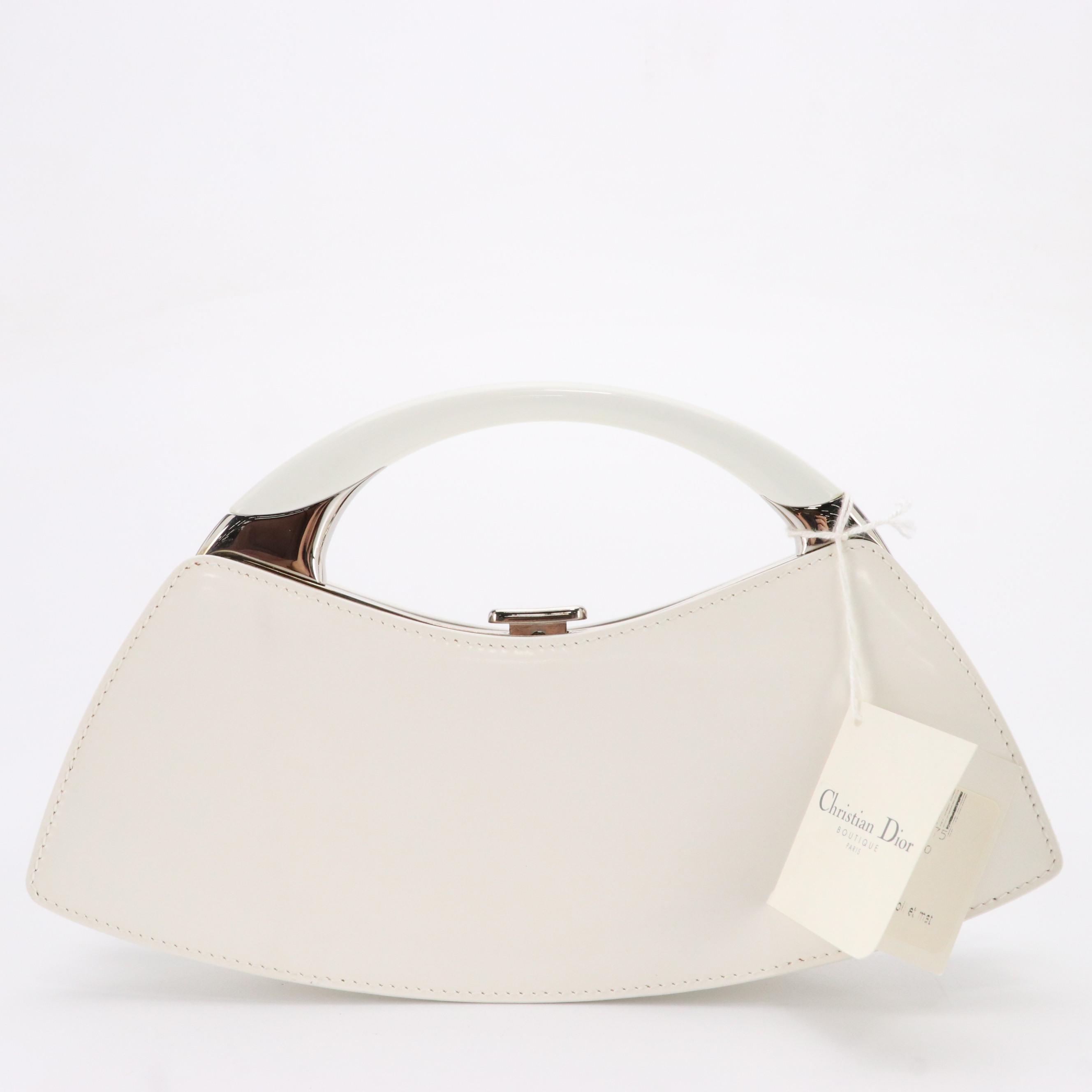 Christian Dior by John Galliano Leather Bondage Top Handle Clutch Bag in Box