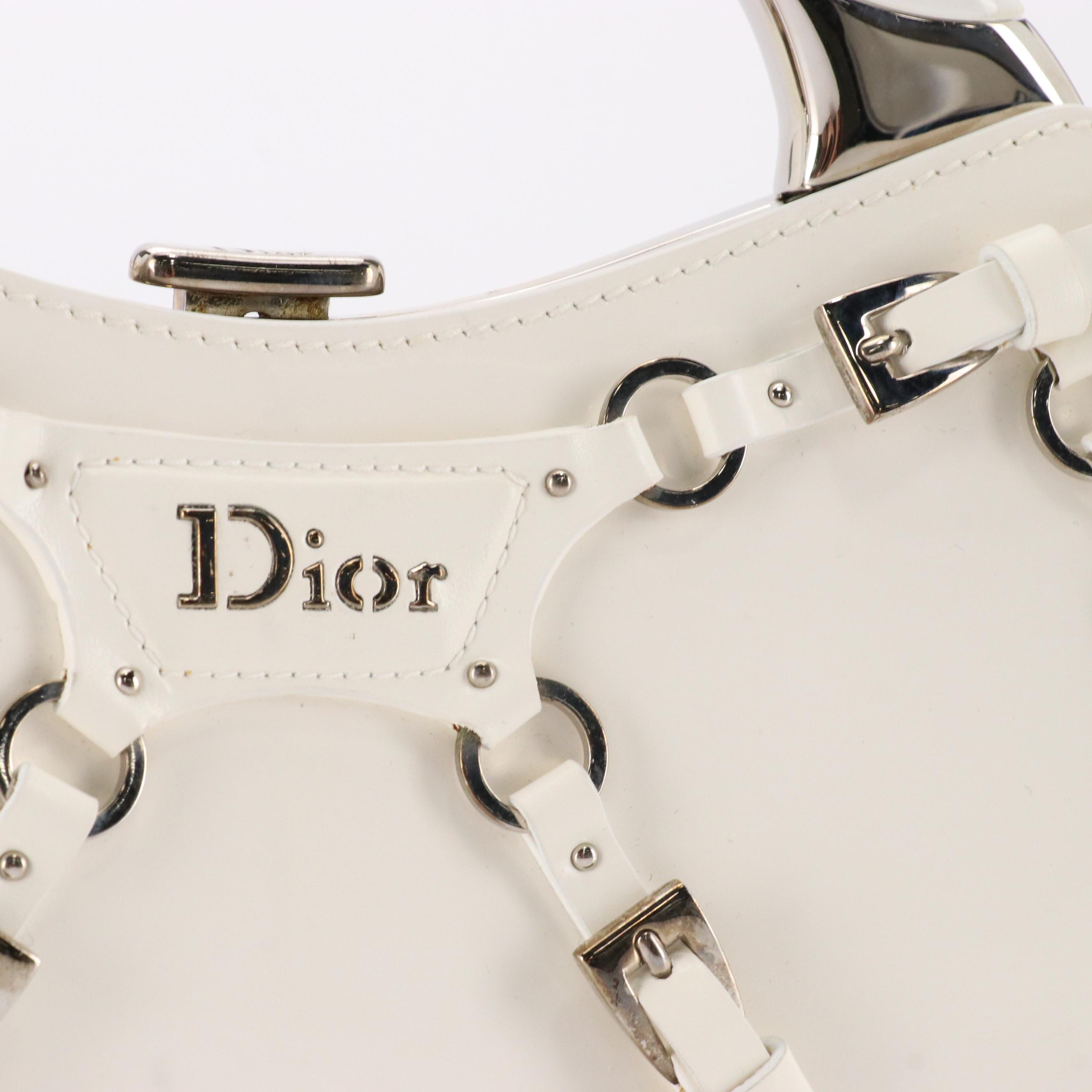 Christian Dior by John Galliano Leather Bondage Top Handle Clutch Bag in Box