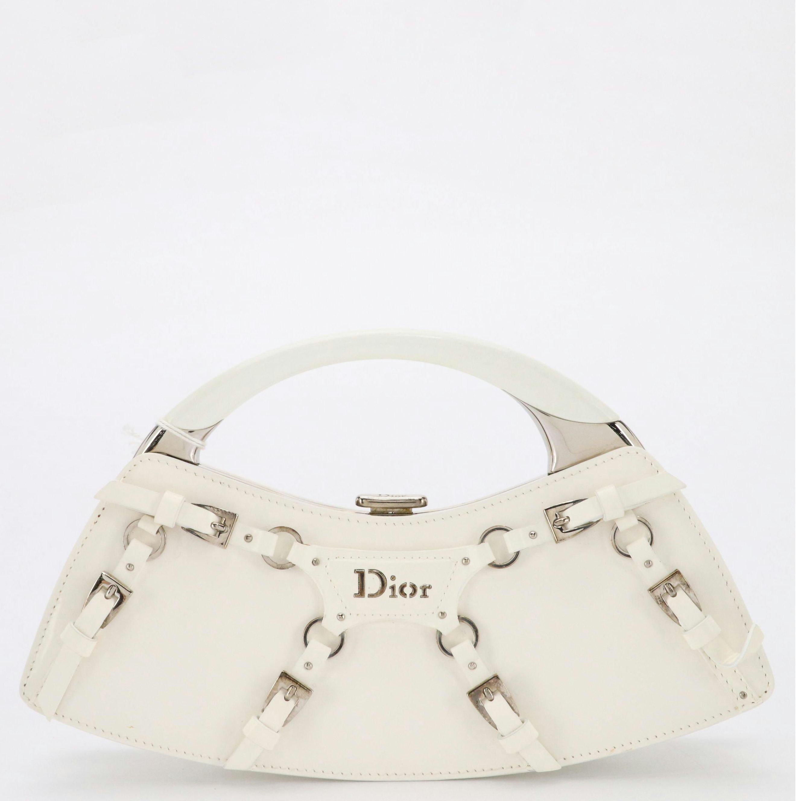 Christian Dior by John Galliano Leather Bondage Top Handle Clutch Bag in Box