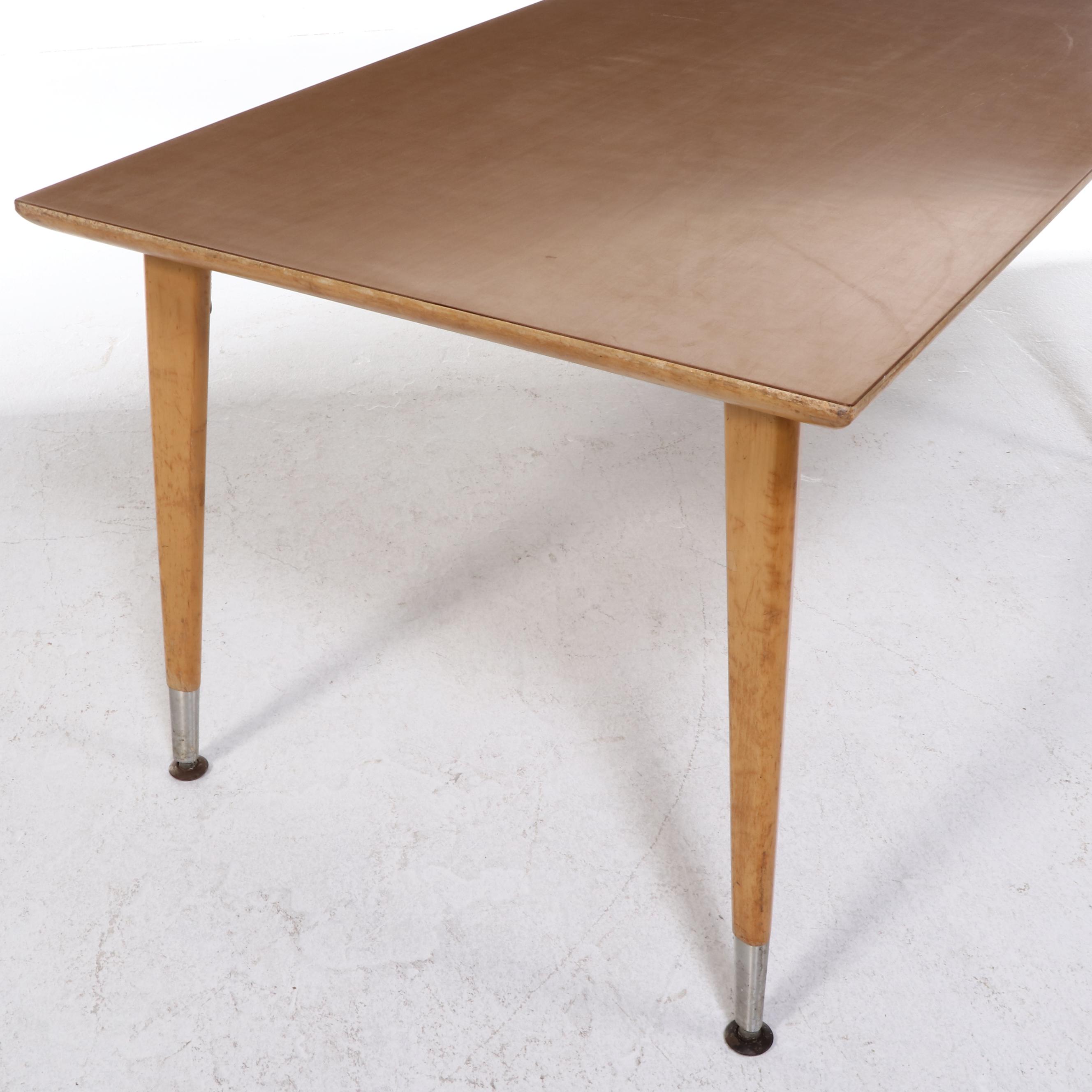 Modernist Maple and Laminate Top Library Table