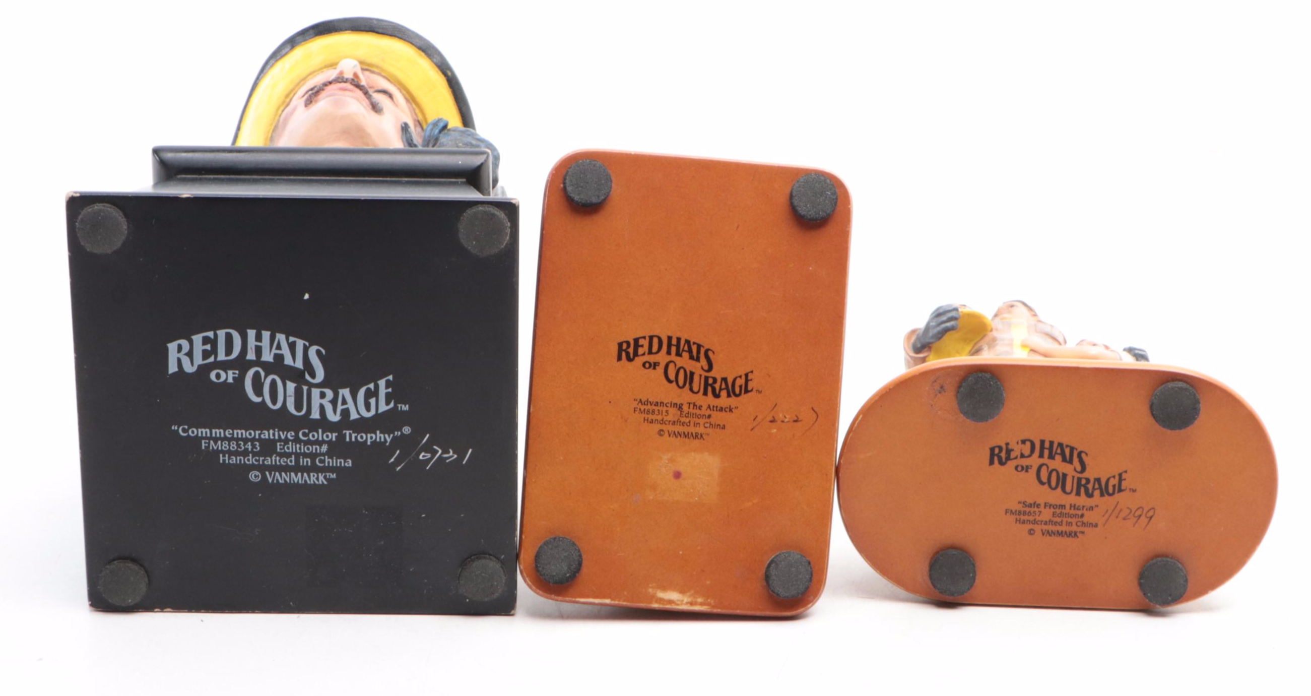 Vanmark Red Hats of Courage Resin Firefighter Figurines