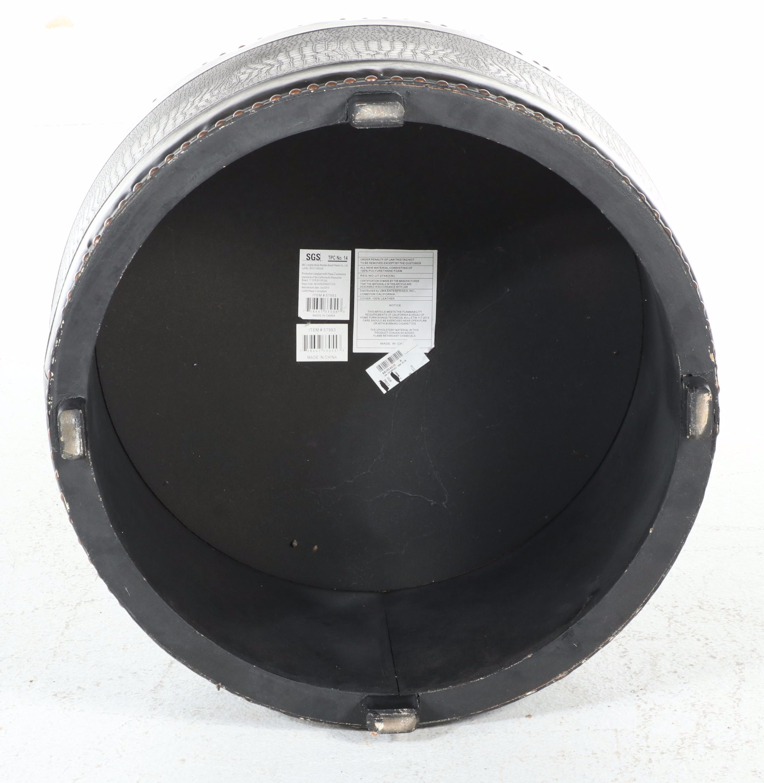 Pair of Lane Furniture Leather Recliners with Other Tuffted Ottoman