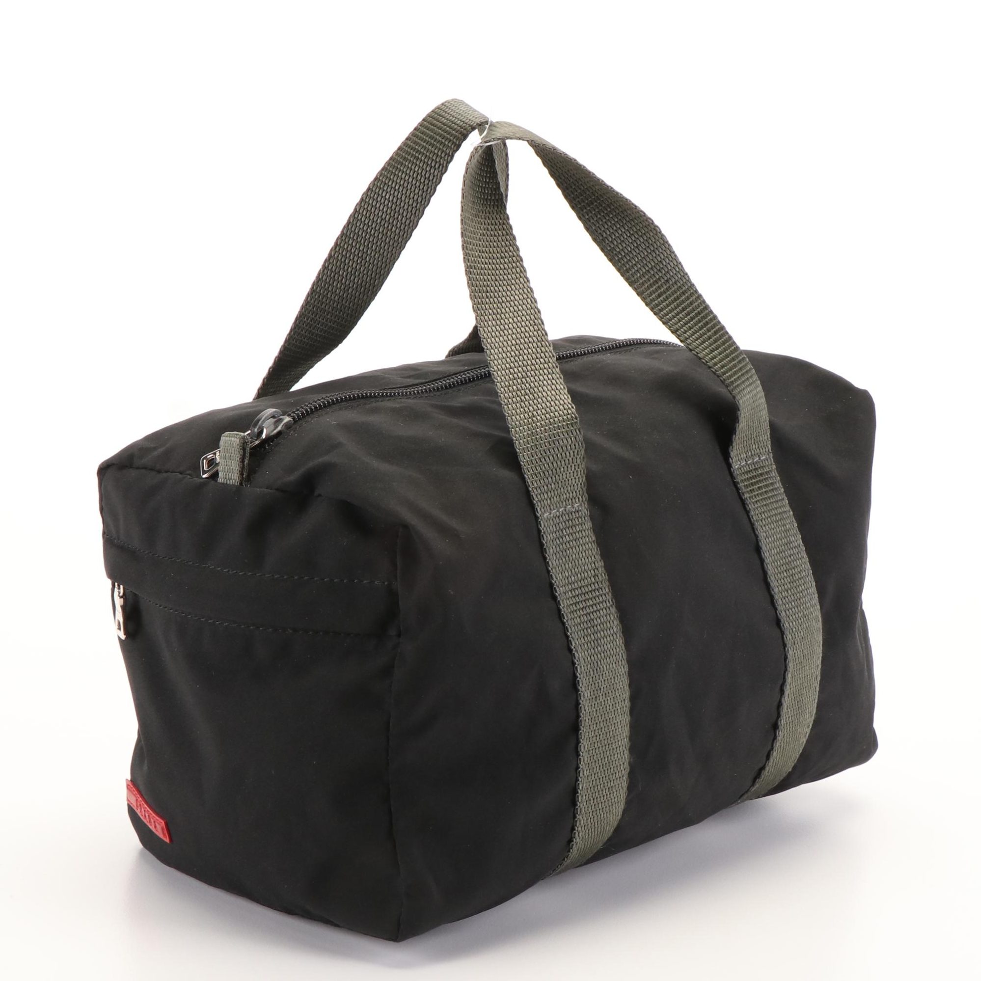 Prada Sports Line Black Tessuto Nylon Mini Duffle Bag