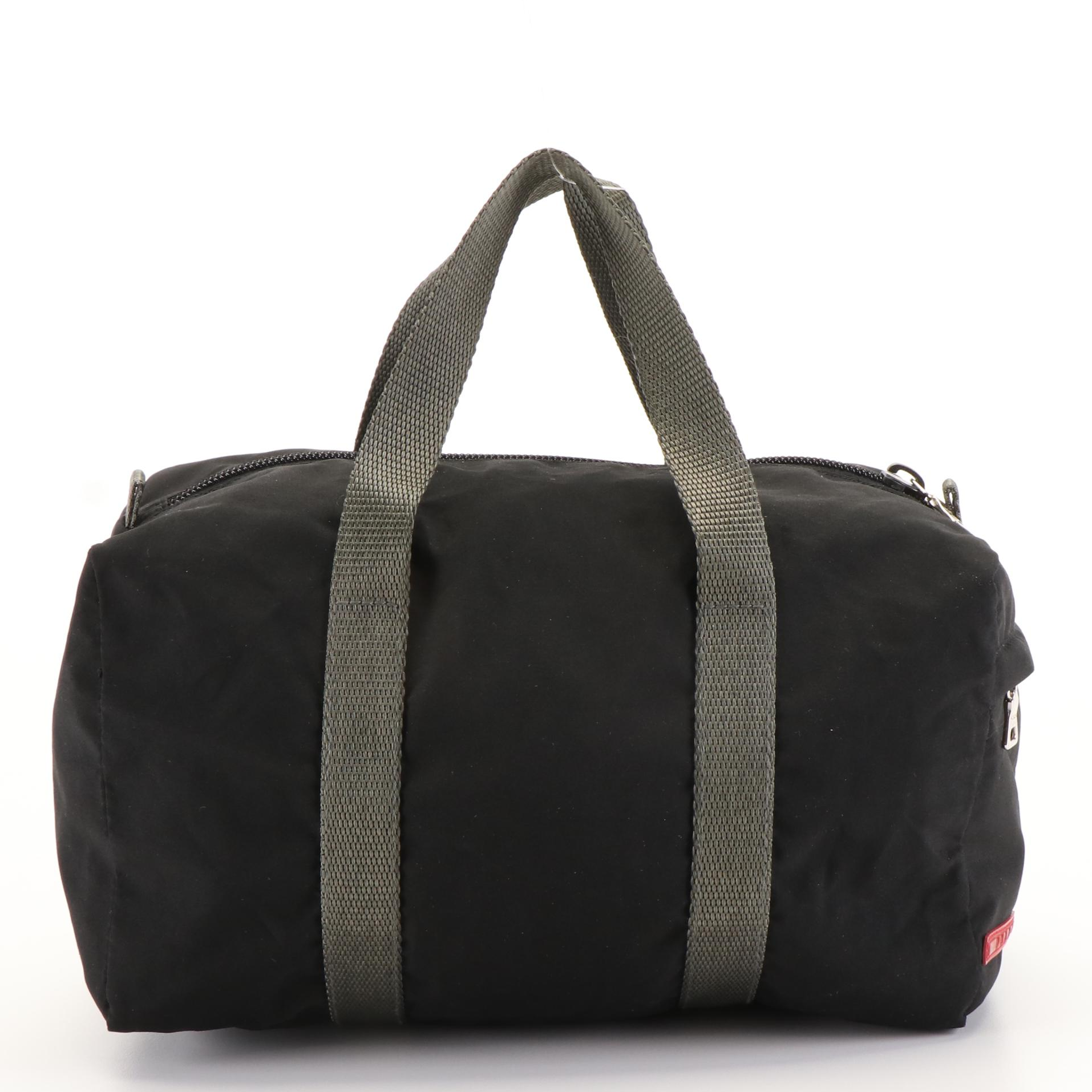 Prada Sports Line Black Tessuto Nylon Mini Duffle Bag