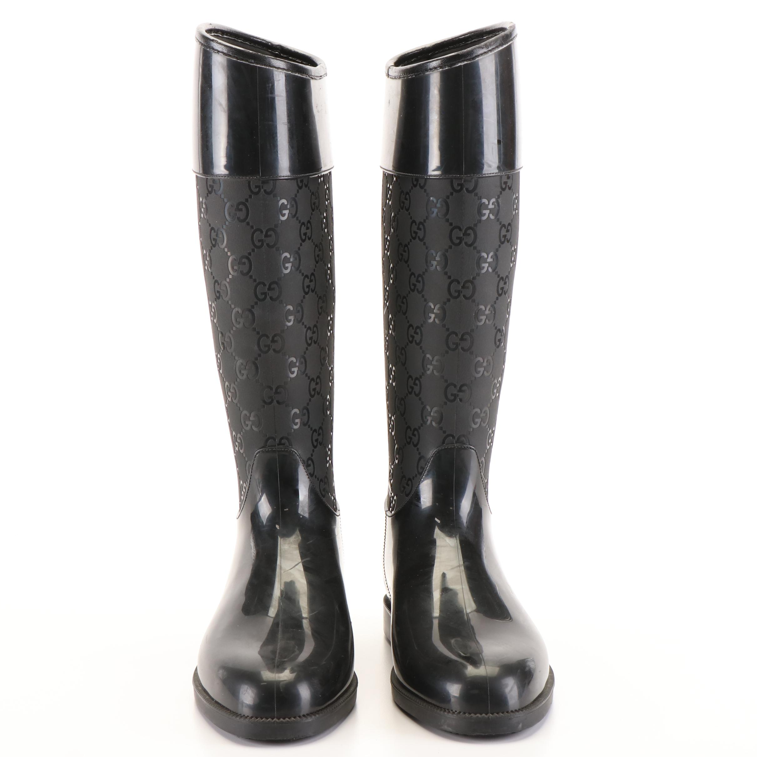Gucci GG Signature Rubber Rain Boots
