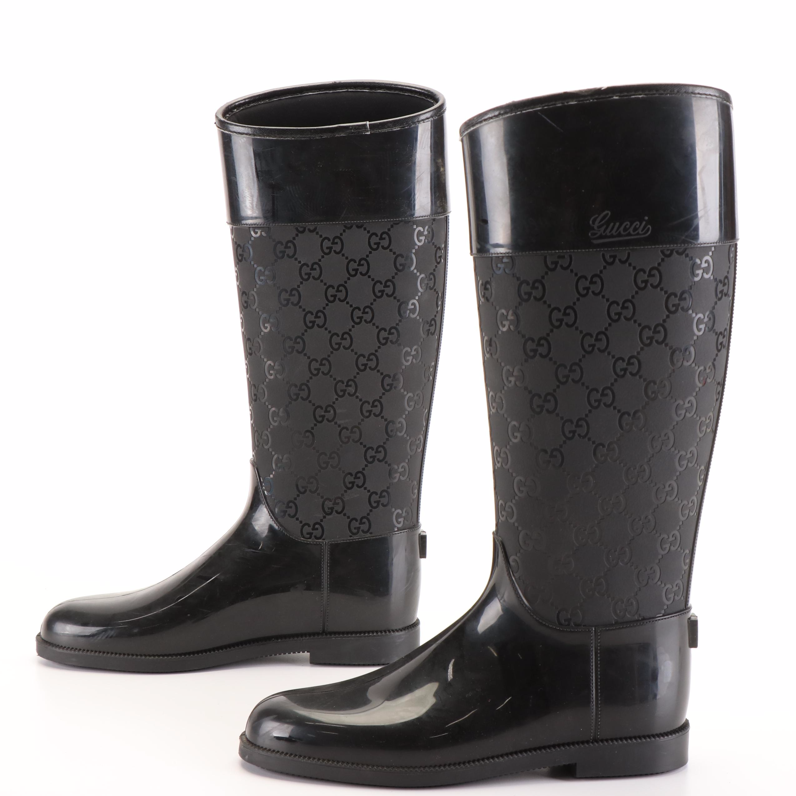 Gucci GG Signature Rubber Rain Boots