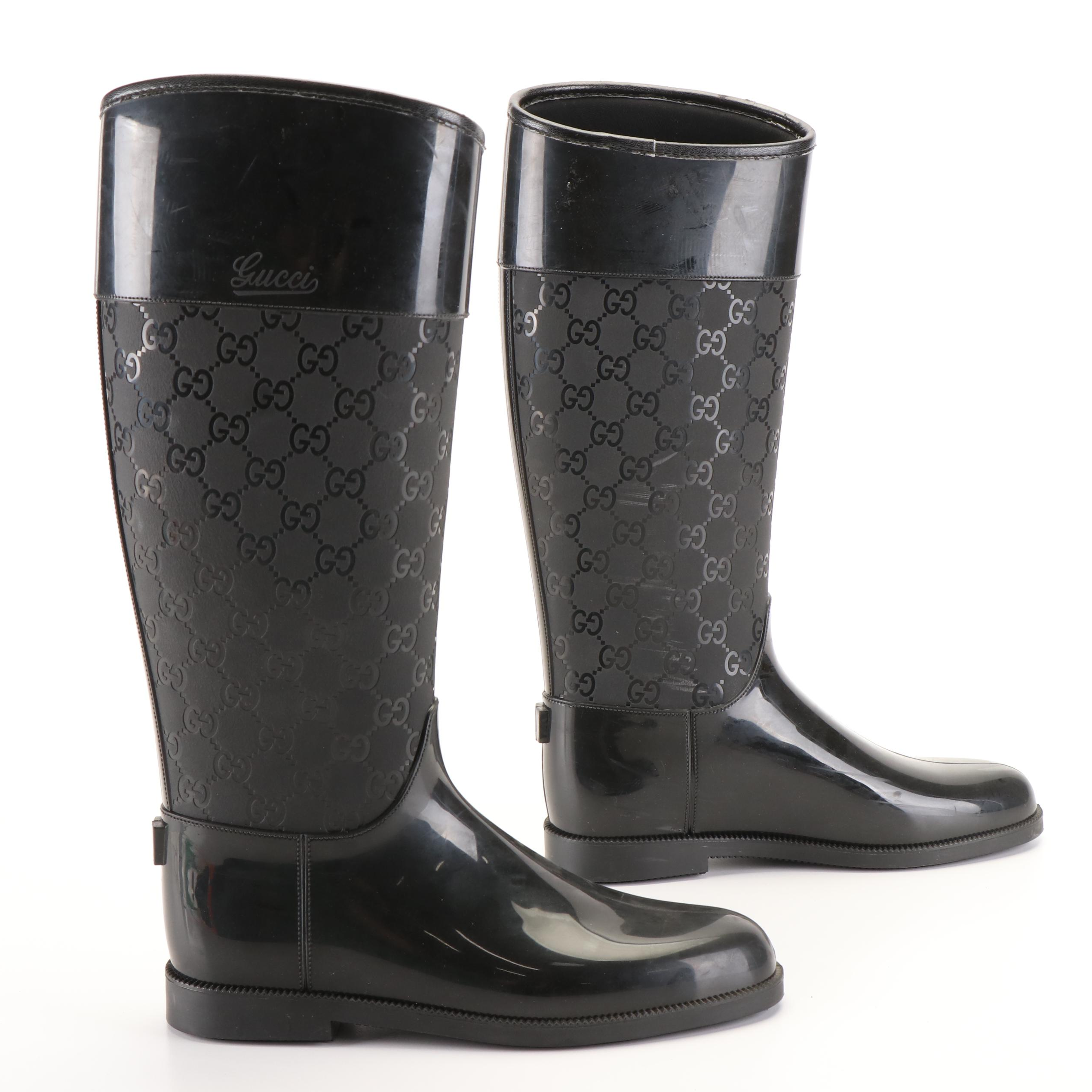 Gucci GG Signature Rubber Rain Boots