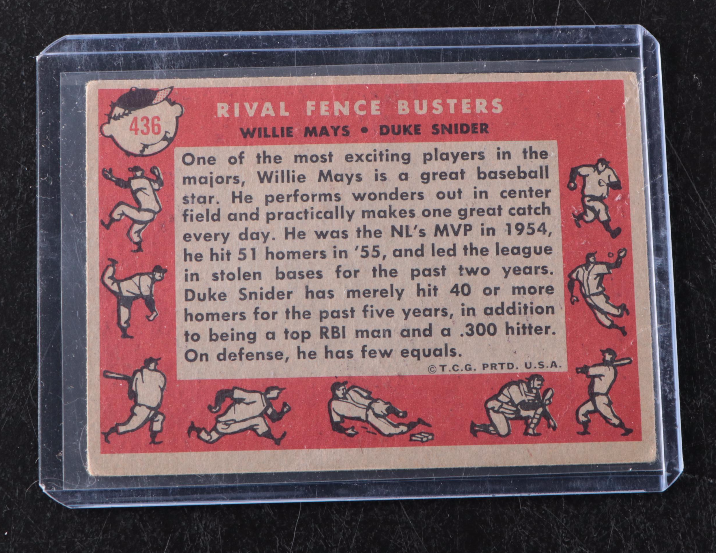 Topps Willie Mays San Francisco Giants Baseball Cards, 1950s-1960s