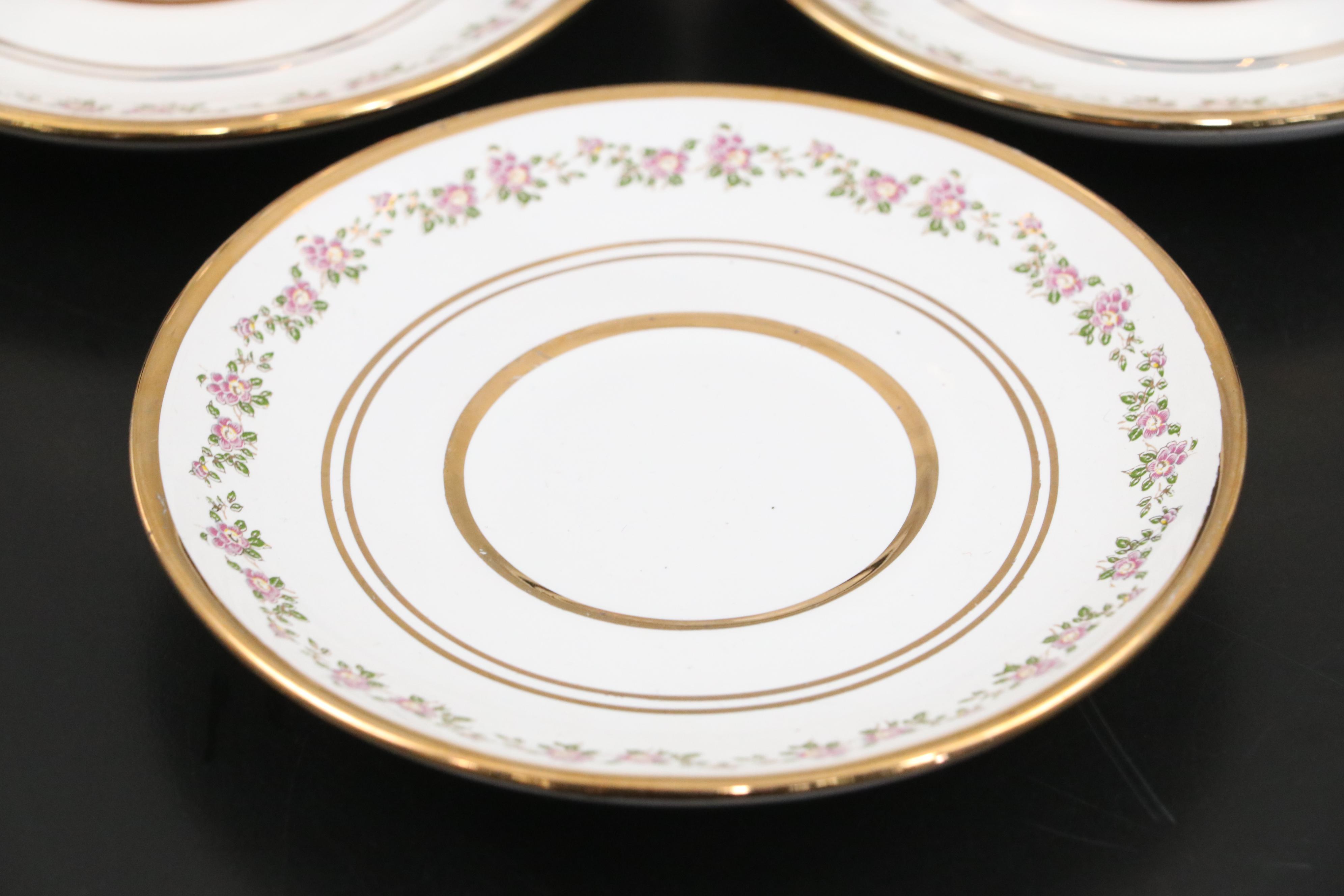 Greek Neofitou Gilt Ceramic Demitasse Cup and Saucer Sets