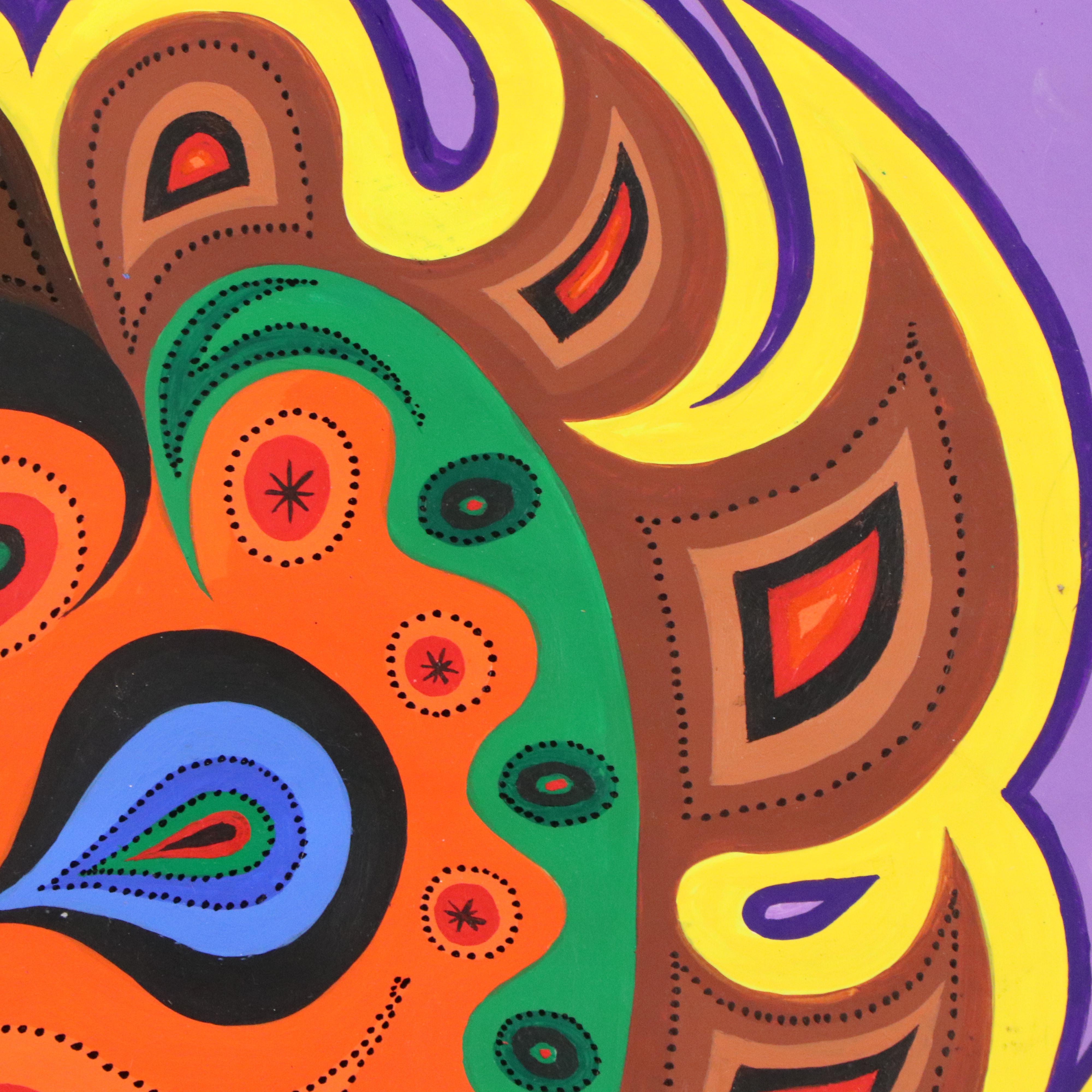 Achillo “Achi” Sullo Biomorphic Modern Acrylic Painting, Mid–Late 20th Century