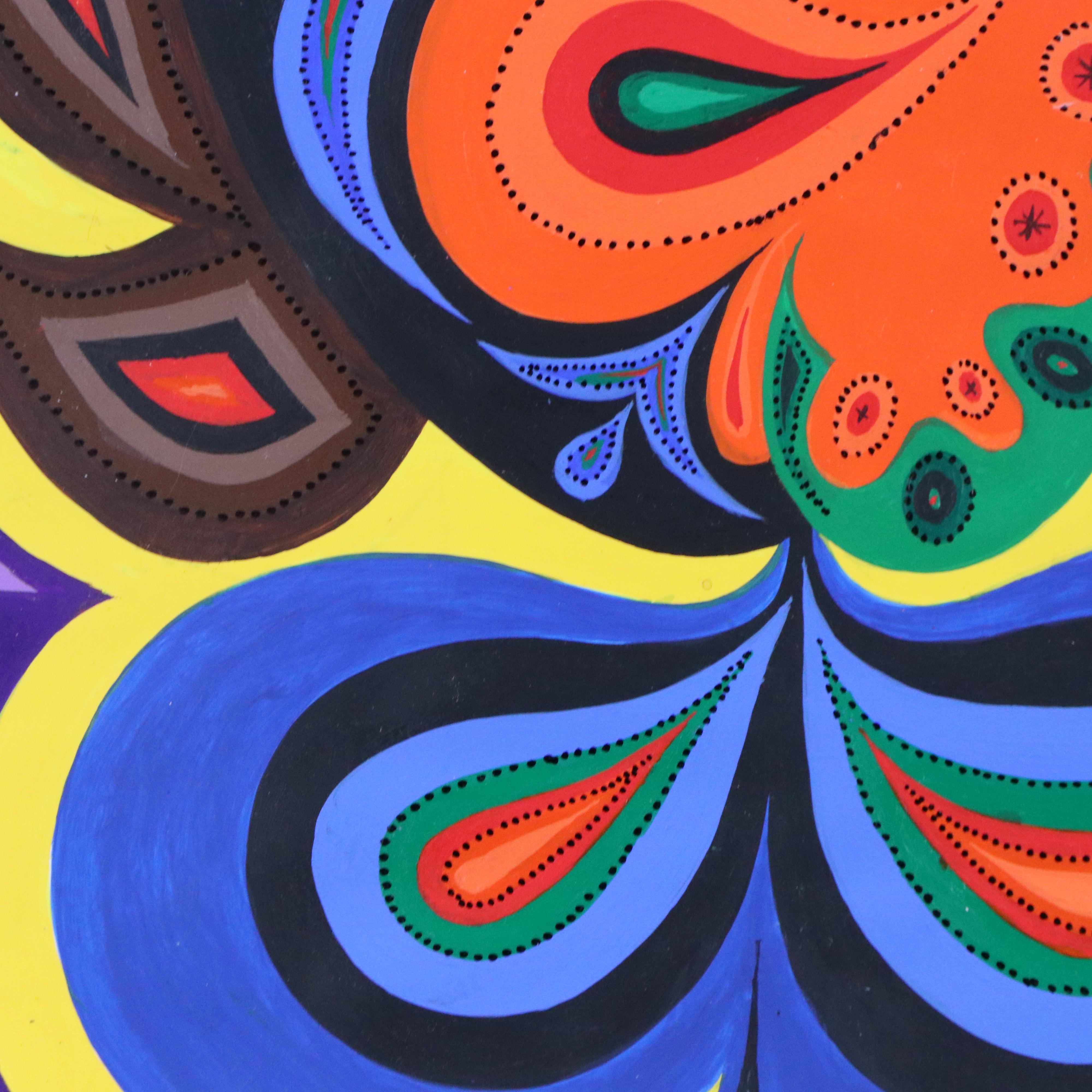 Achillo “Achi” Sullo Biomorphic Modern Acrylic Painting, Mid–Late 20th Century