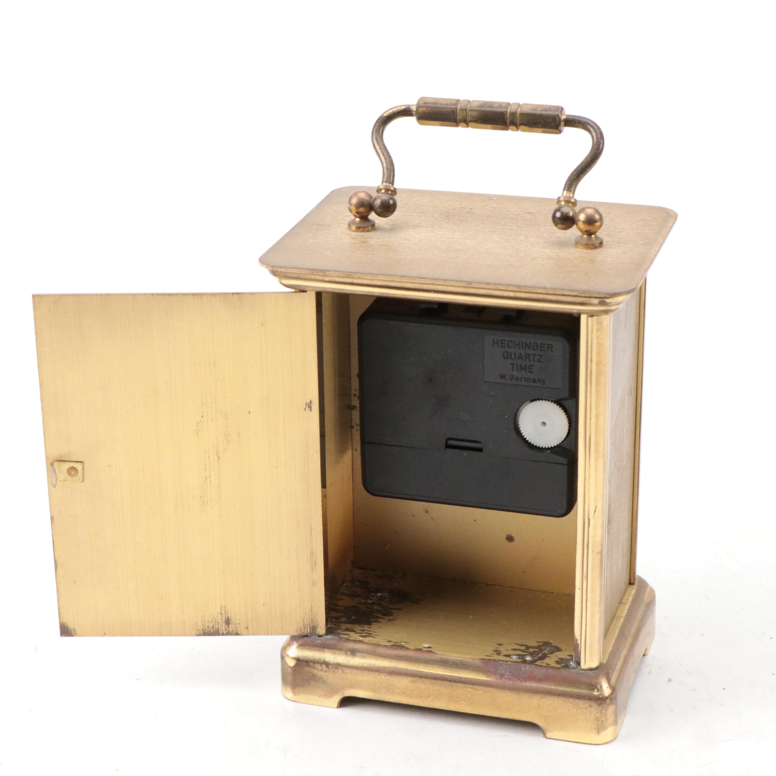 Tiffany & Co. "Portfolio" Brass Mantel Clock, Late 20th C.