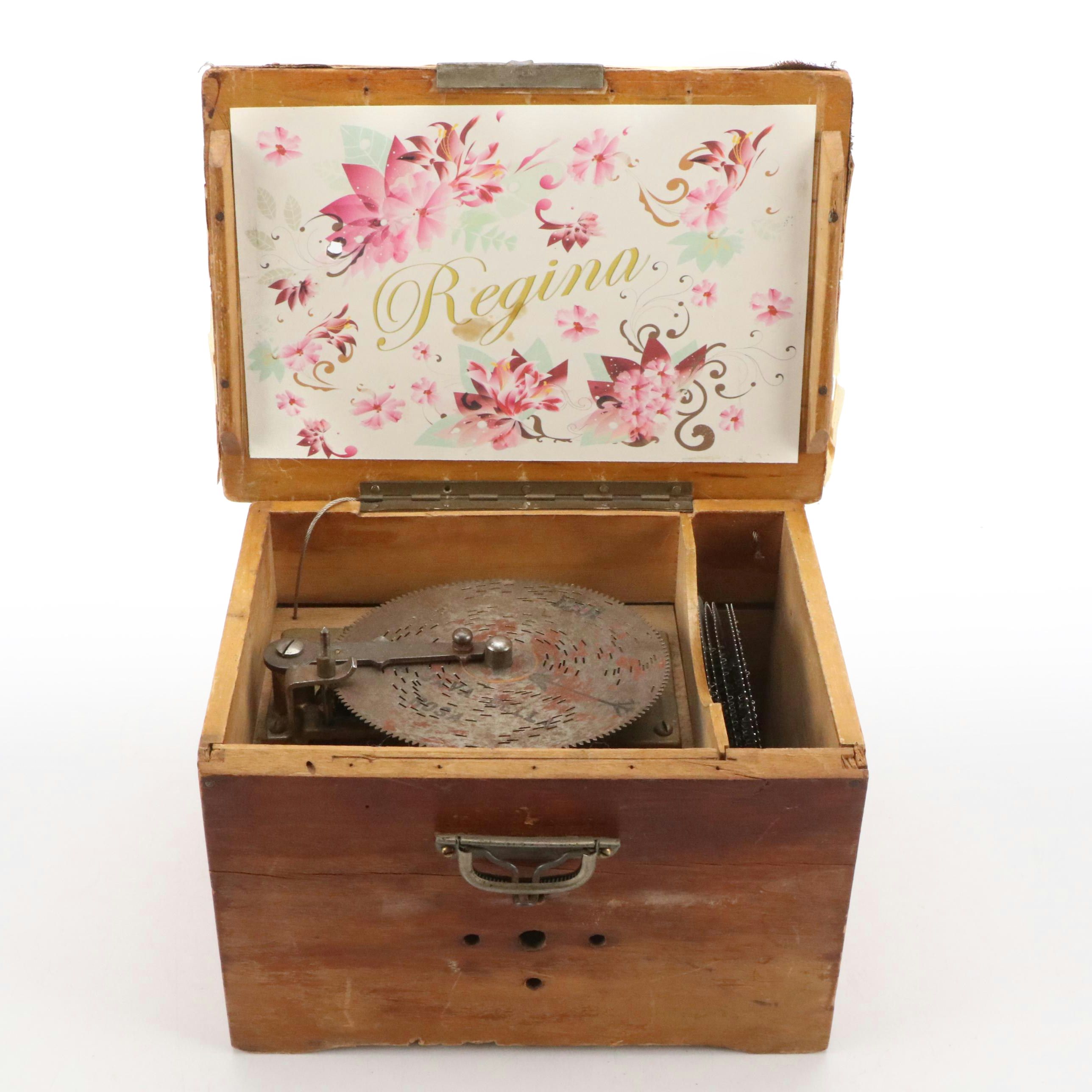 Regina Pine Wood Disk Music Box