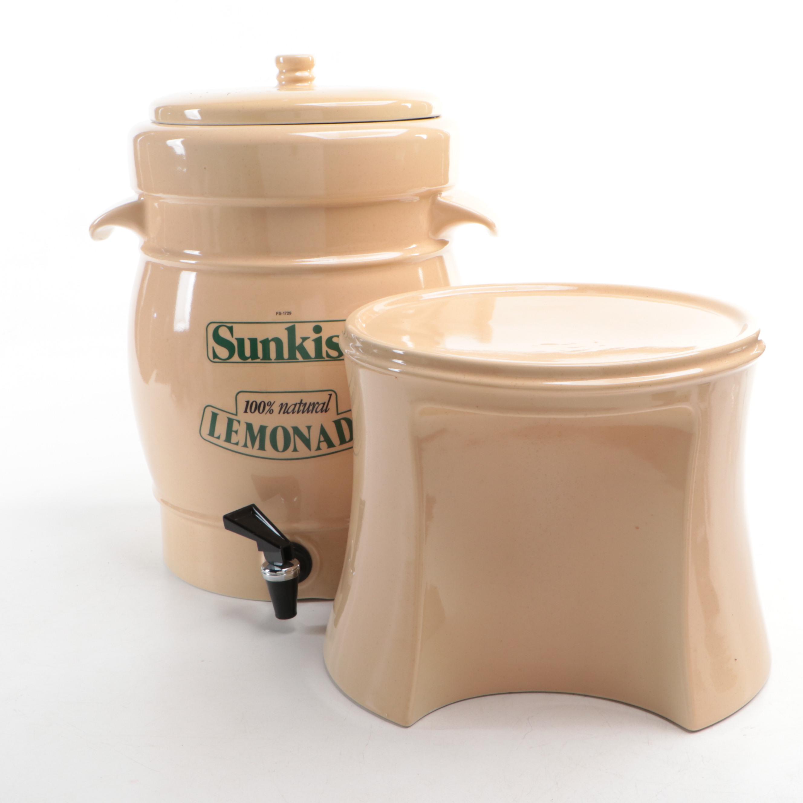 Hall Sunkist Lemonade Ceramic Dispenser